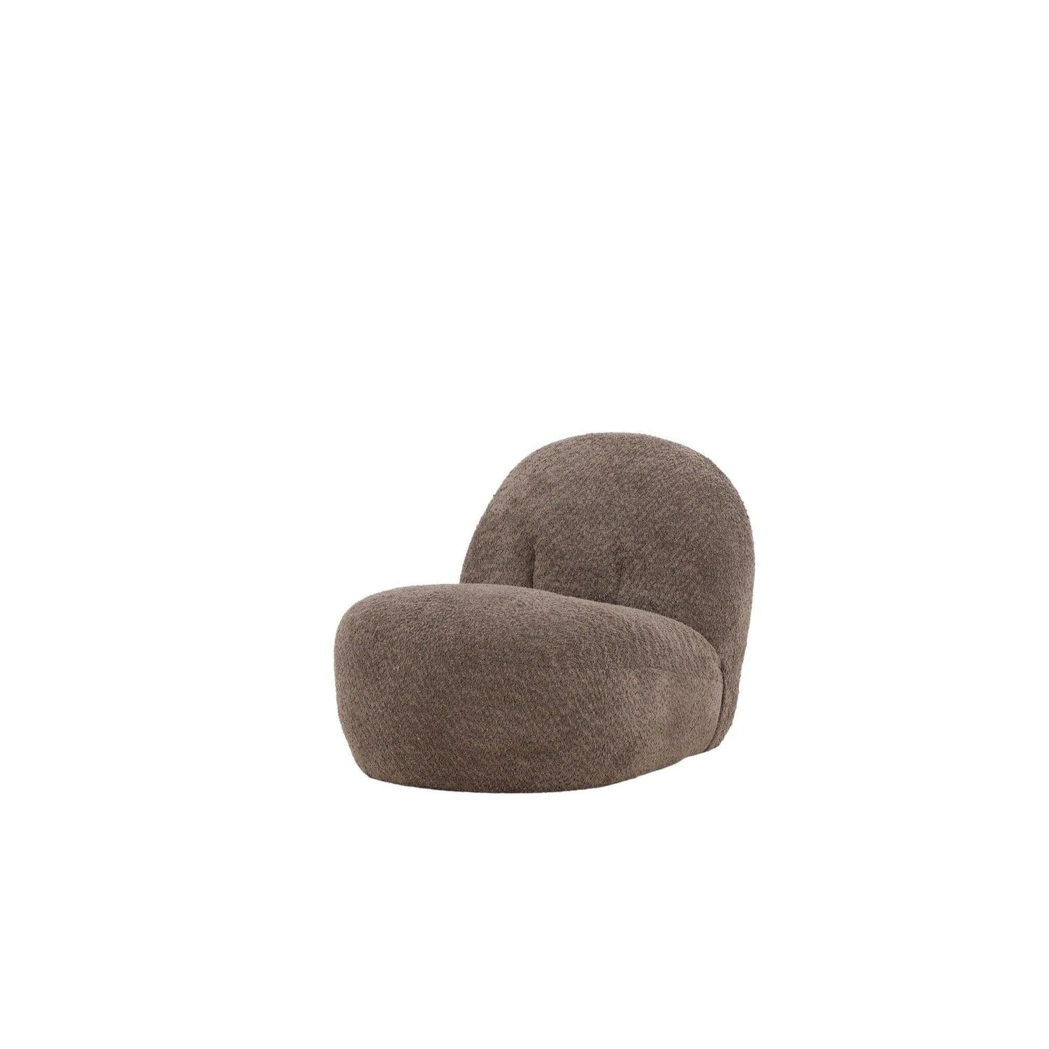 Loungesessel Omaha aus Teddy - Bouclé - BraunLoungesessel