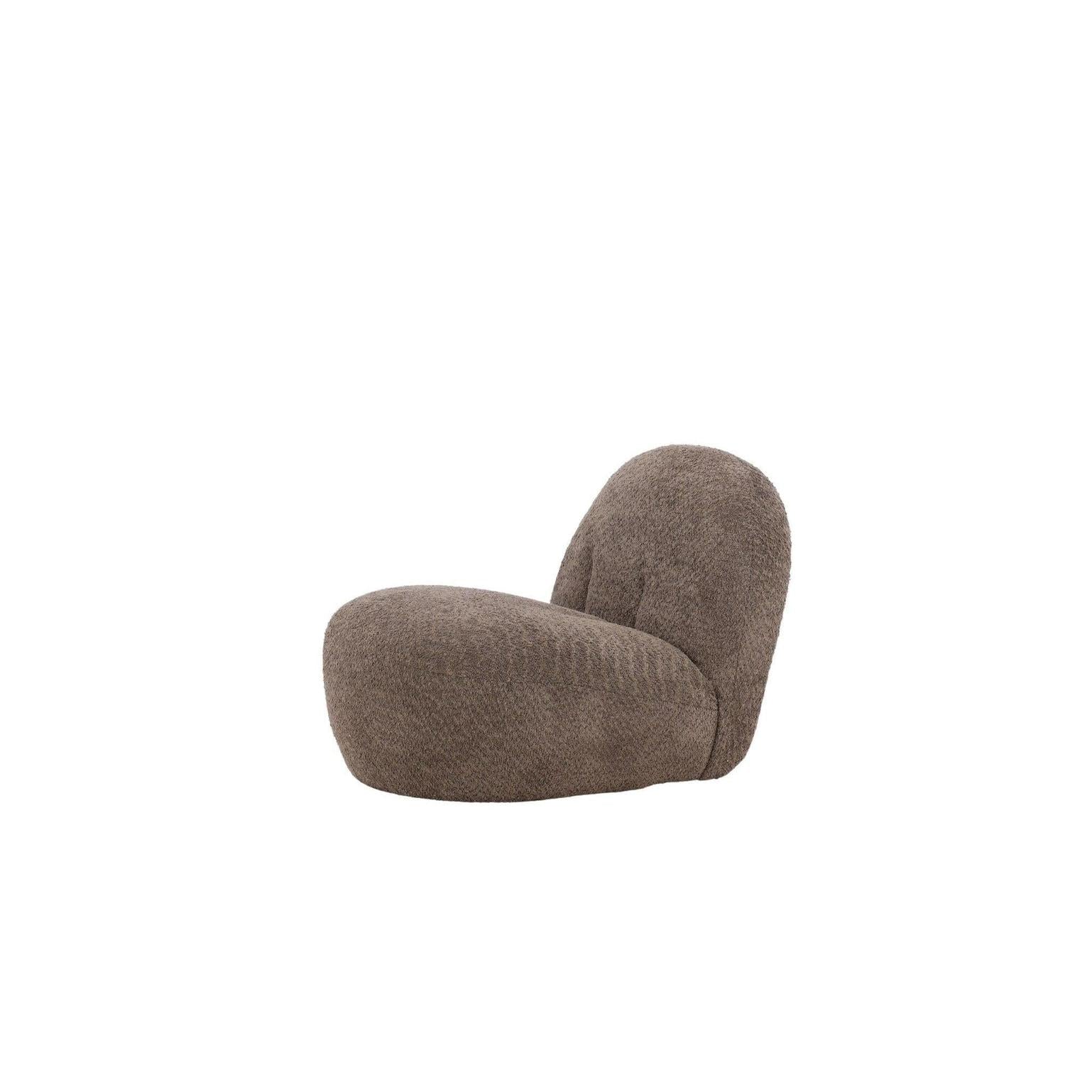 Loungesessel Omaha aus Teddy - Bouclé - BraunLoungesessel