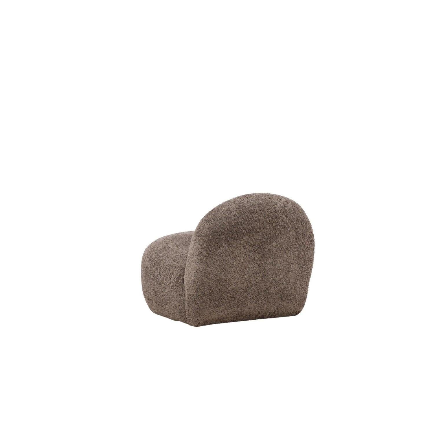 Loungesessel Omaha aus Teddy - Bouclé - BraunLoungesessel