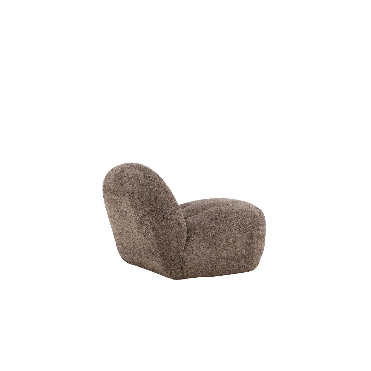 Loungesessel Omaha aus Teddy - Bouclé - BraunLoungesessel