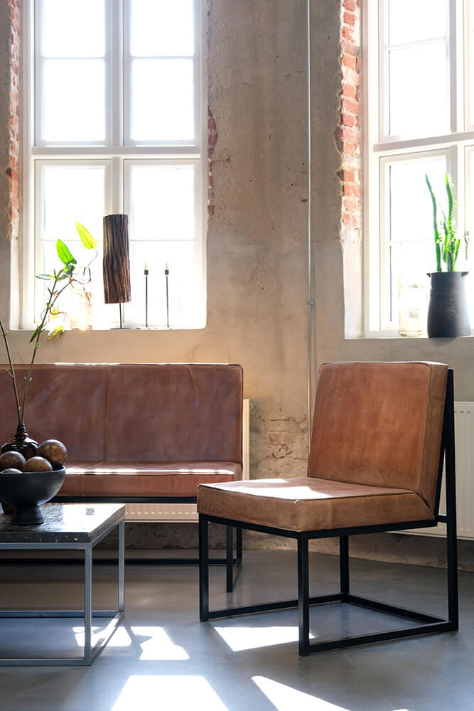 Loungesessel Perry aus Leder - Braun-Loungesessel-Trademark Living-le canapé