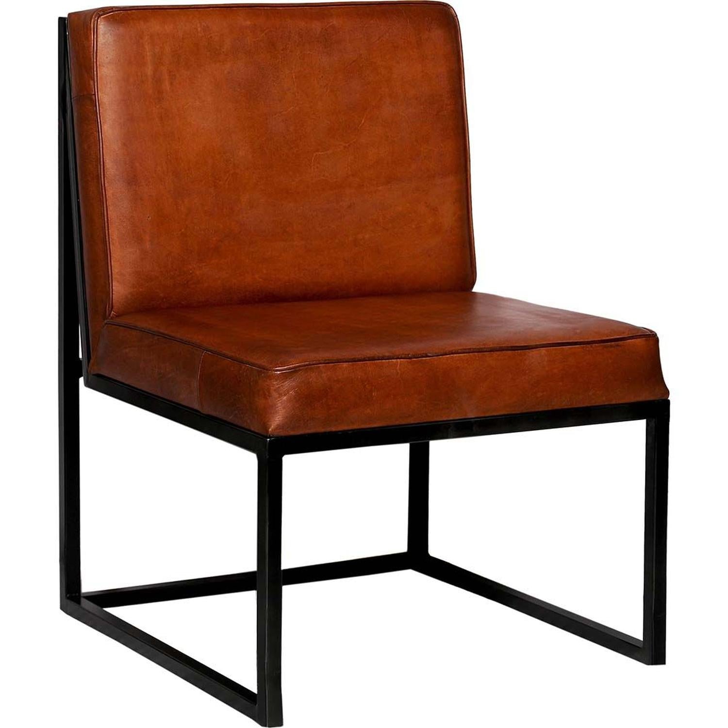 Loungesessel Perry aus Leder - Braun-Loungesessel-Trademark Living-le canapé