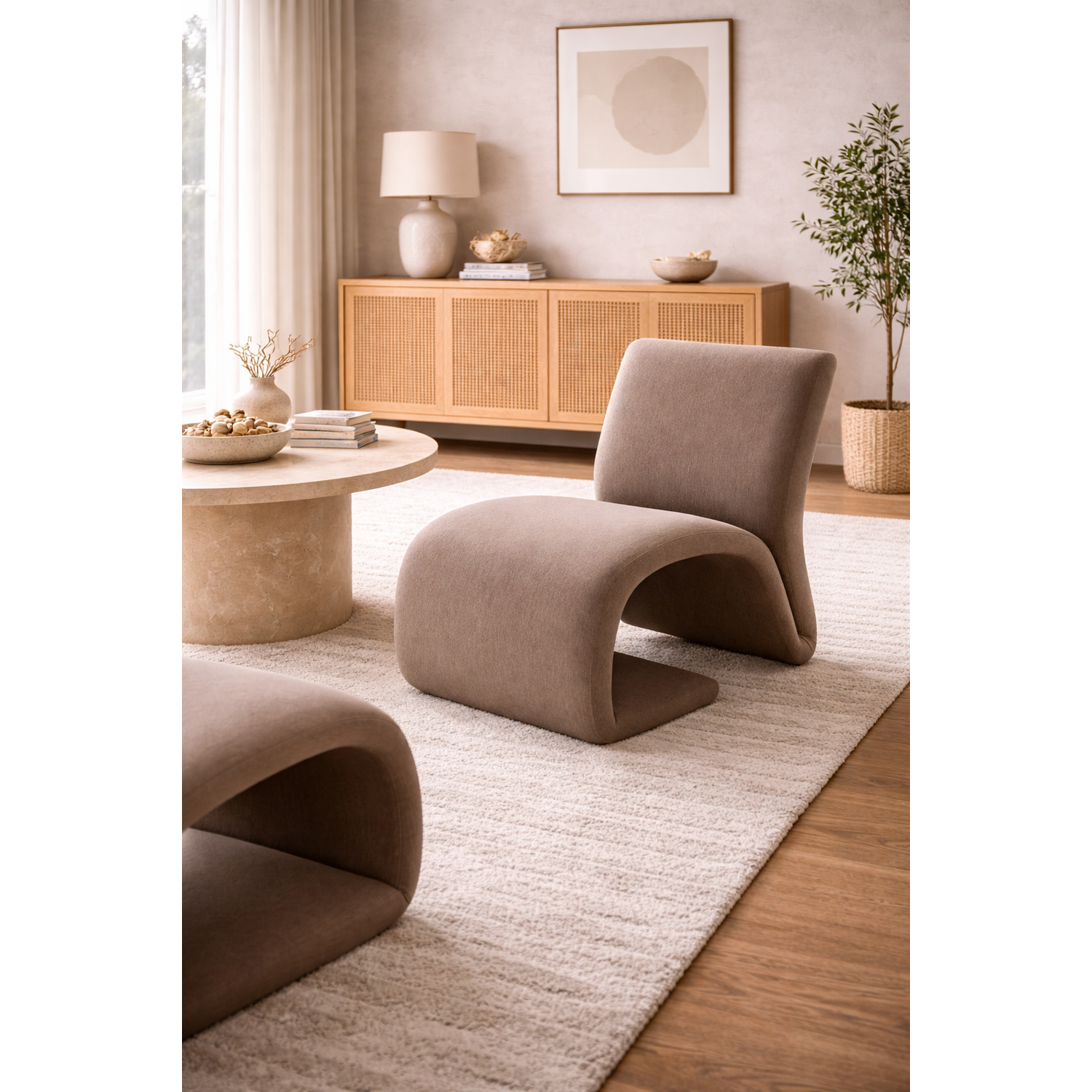 Loungesessel Rulls aus Leinen - Braun-Loungesessel-Venture Home-le canapé