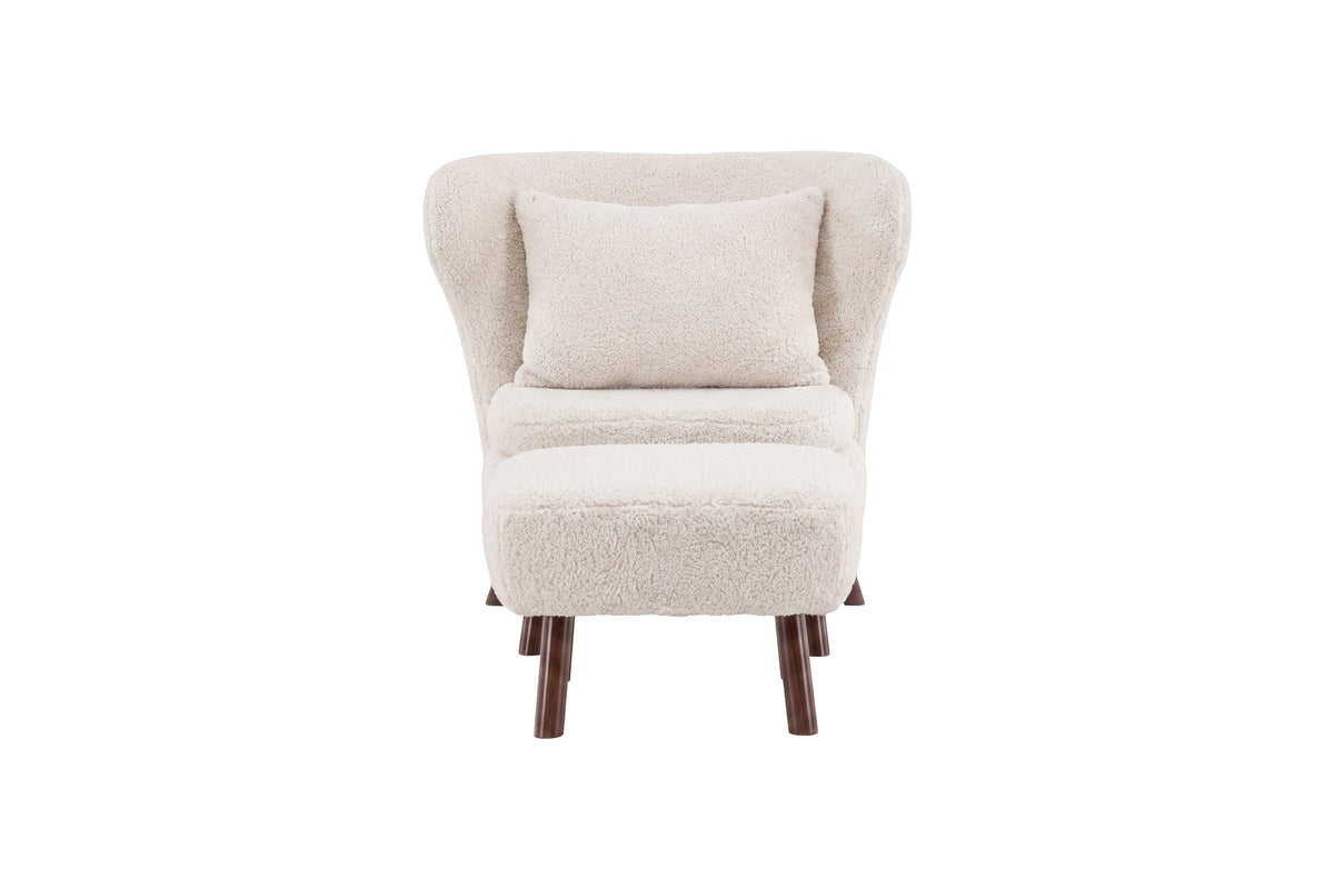 Loungesessel Ryxö aus Teddy Bouclé - Weiß-Loungesessel-Venture Home-le canapé