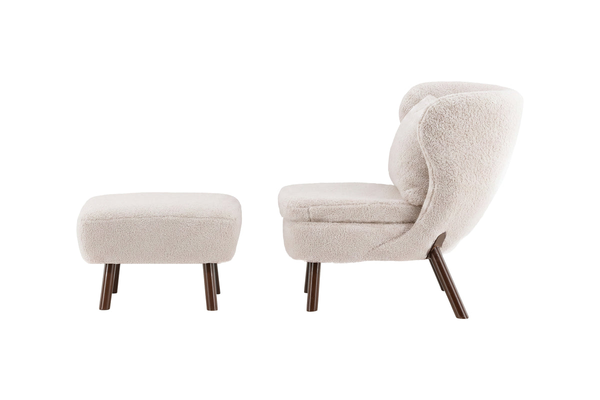 Loungesessel Ryxö aus Teddy Bouclé - Weiß-Loungesessel-Venture Home-le canapé