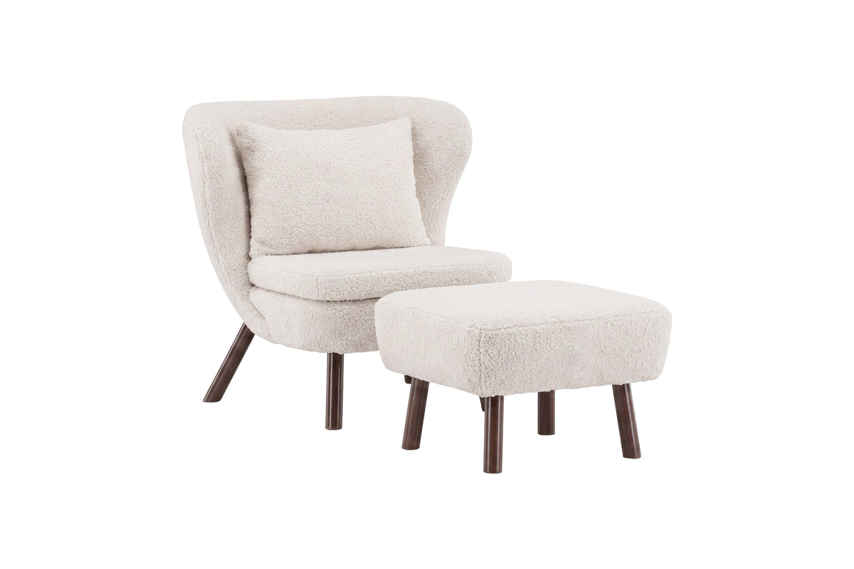 Loungesessel Ryxö aus Teddy Bouclé - Weiß-Loungesessel-Venture Home-le canapé
