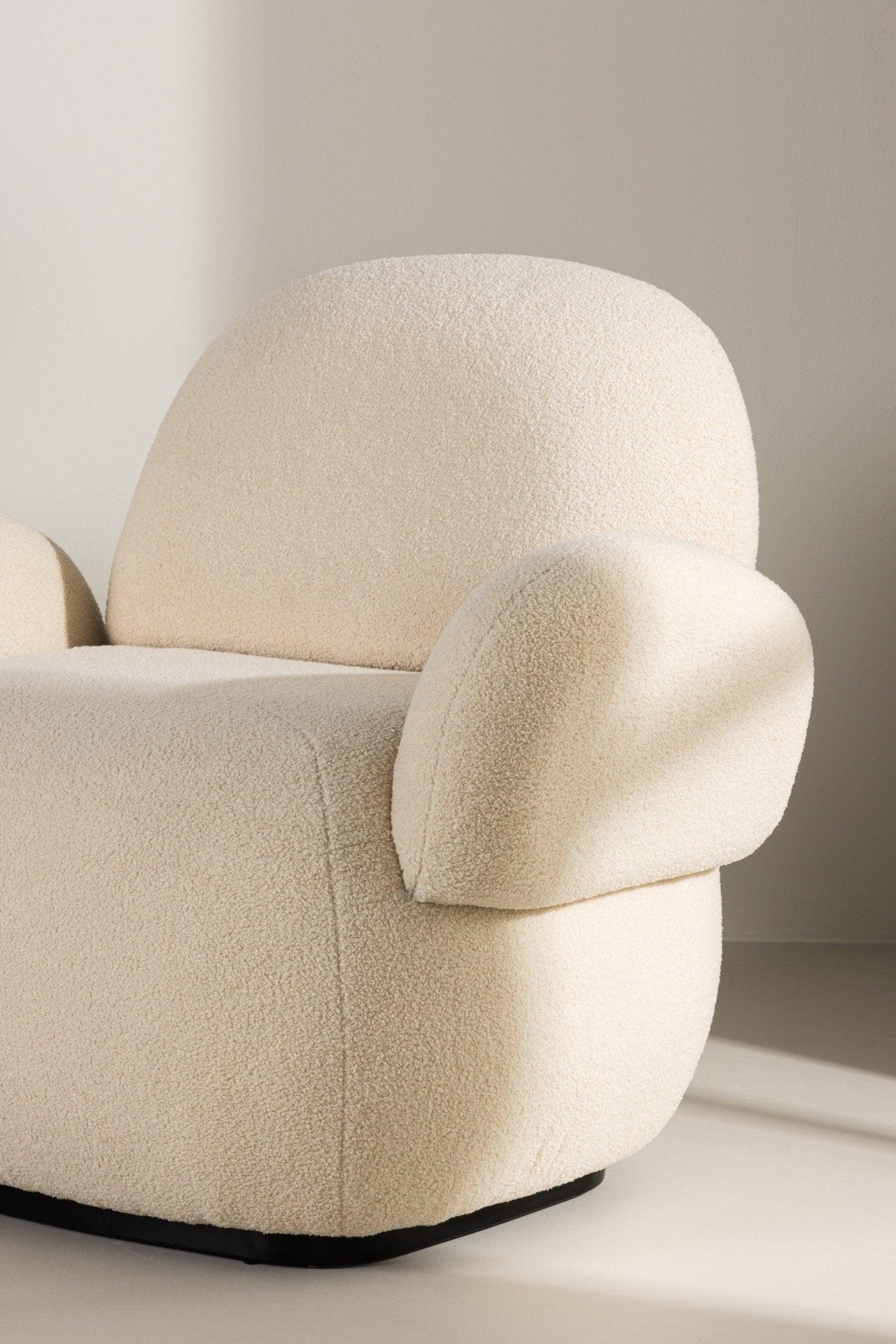 Loungesessel Sevilla aus Chenille - BeigeLoungesessel