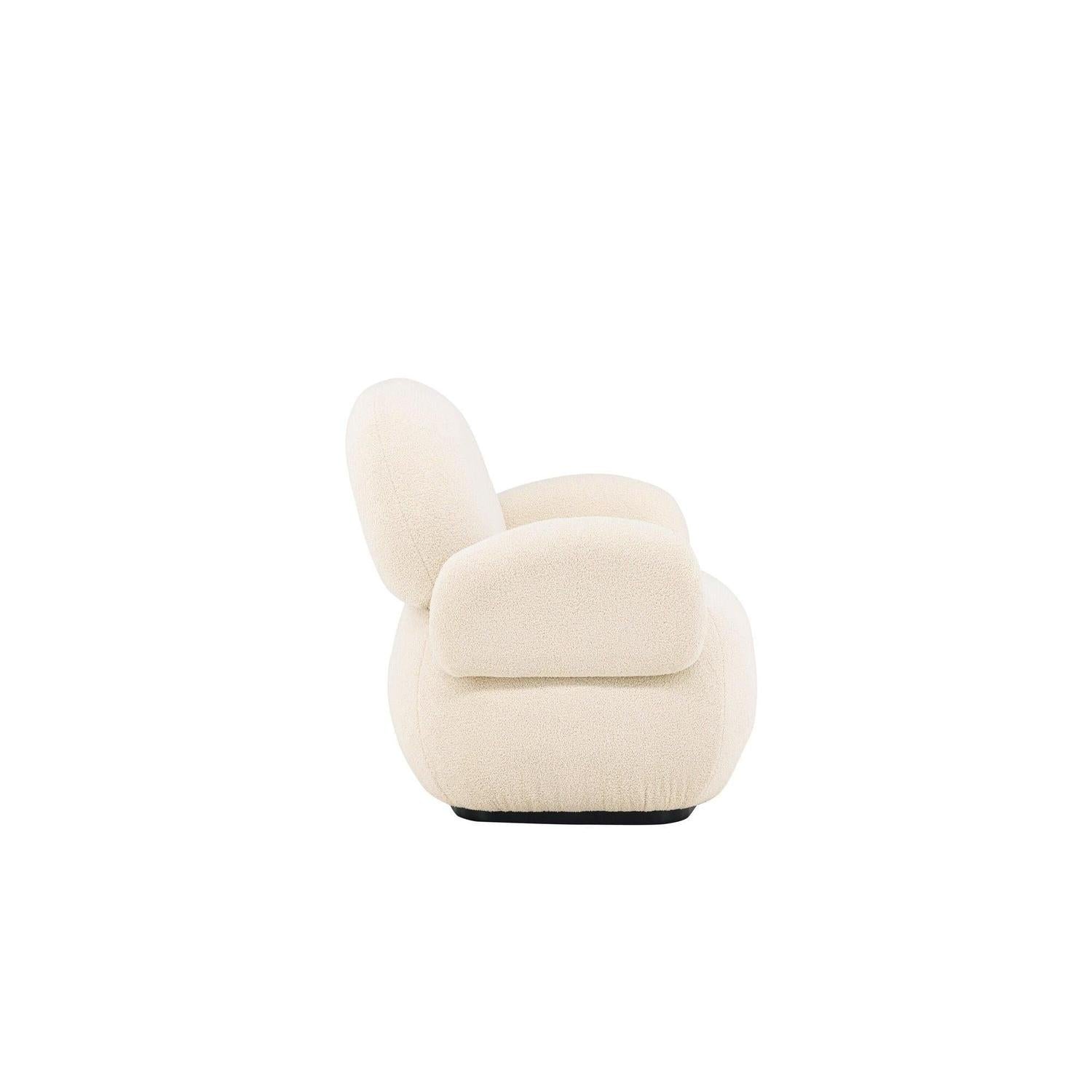 Loungesessel Sevilla aus Chenille - BeigeLoungesessel