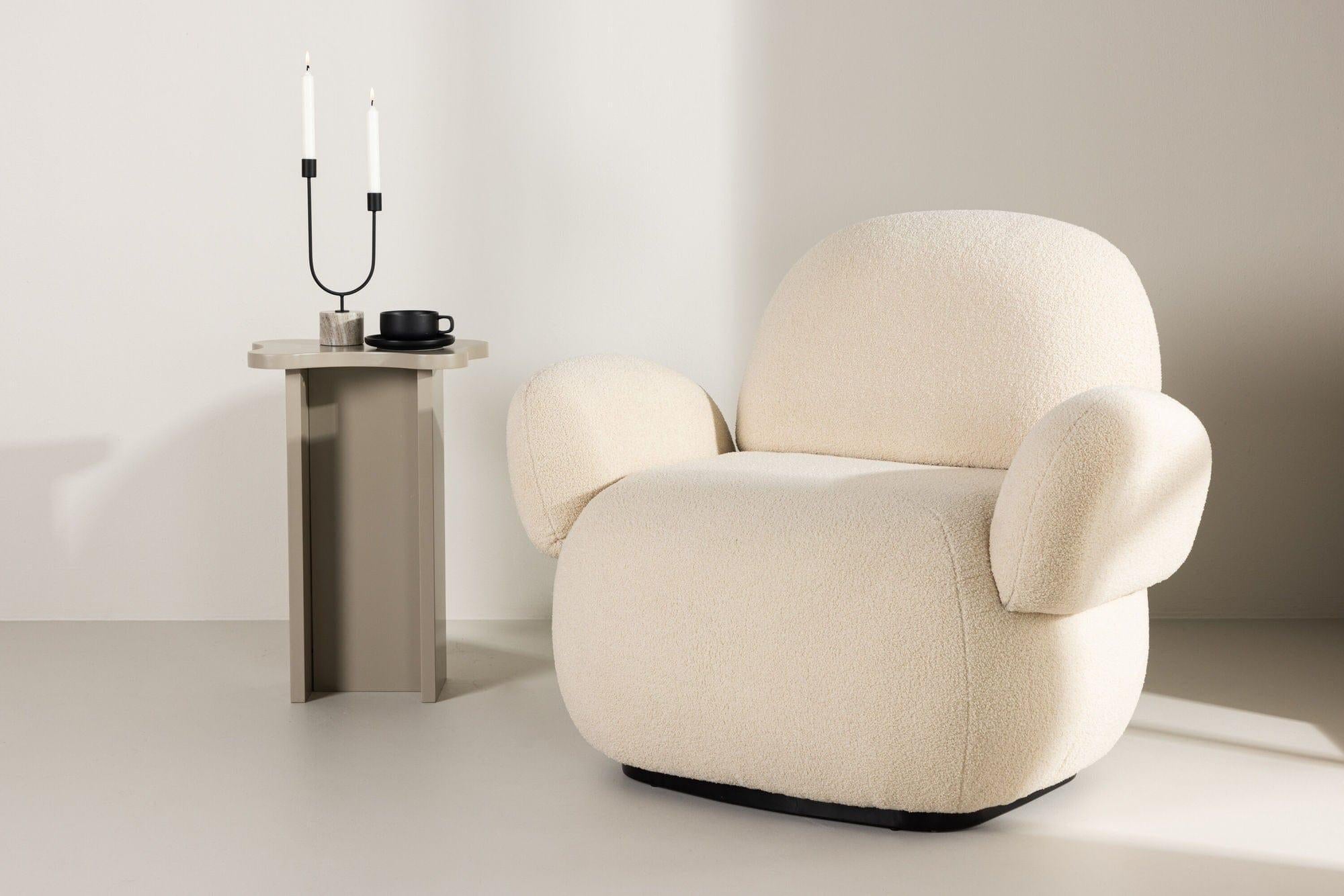 Loungesessel Sevilla aus Chenille - BeigeLoungesessel