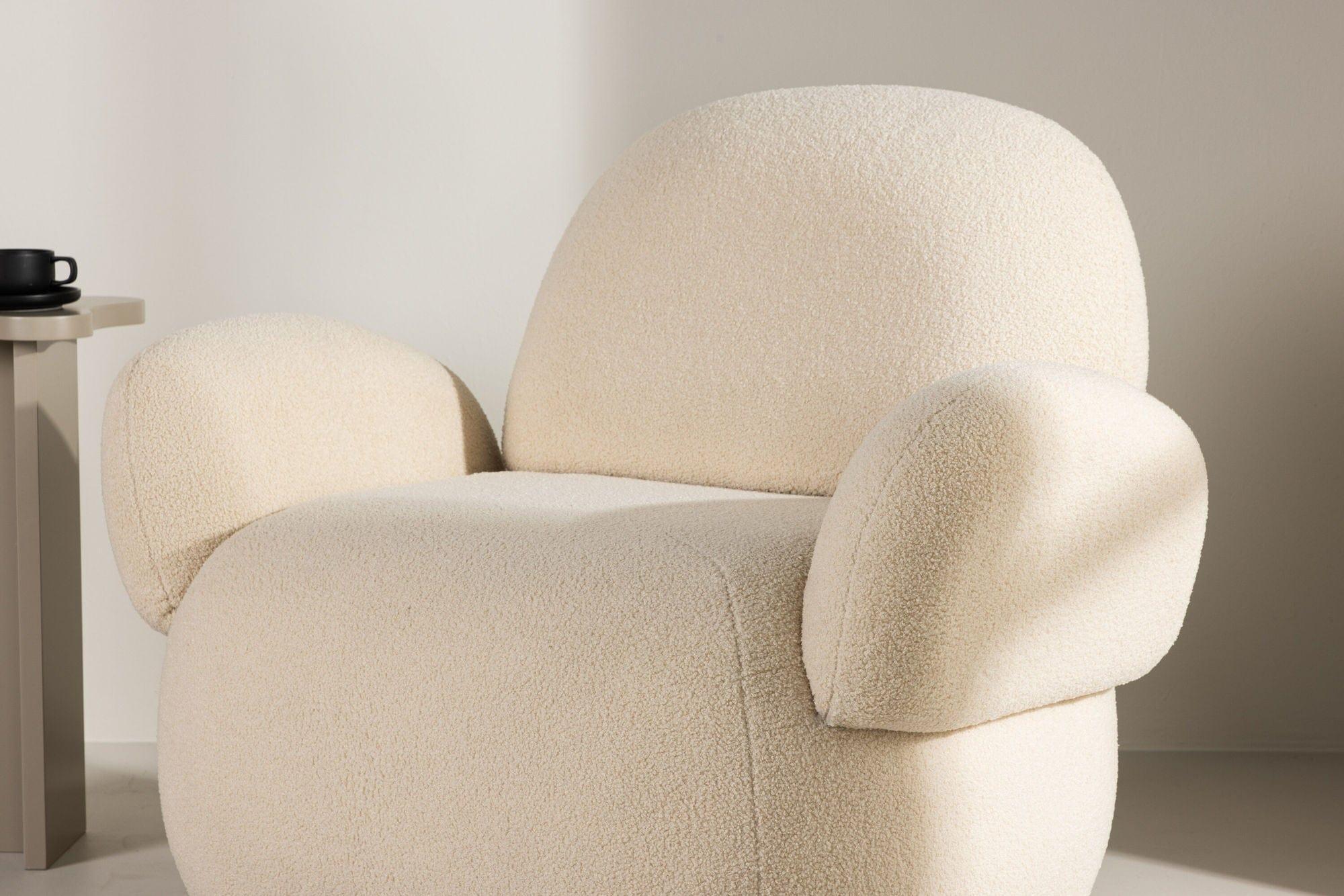 Loungesessel Sevilla aus Chenille - BeigeLoungesessel