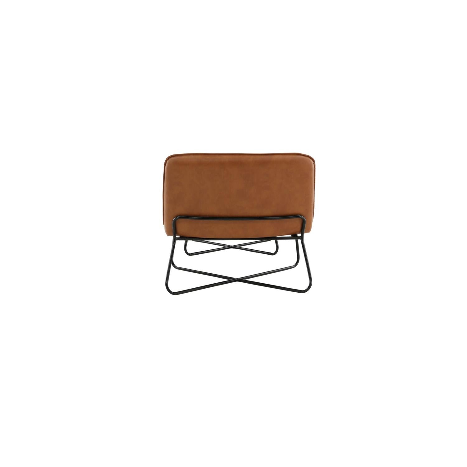 Loungesessel X-Lounge mit Fußhocker aus Kunstleder - Braun-Loungesessel-Venture Home-le canapé
