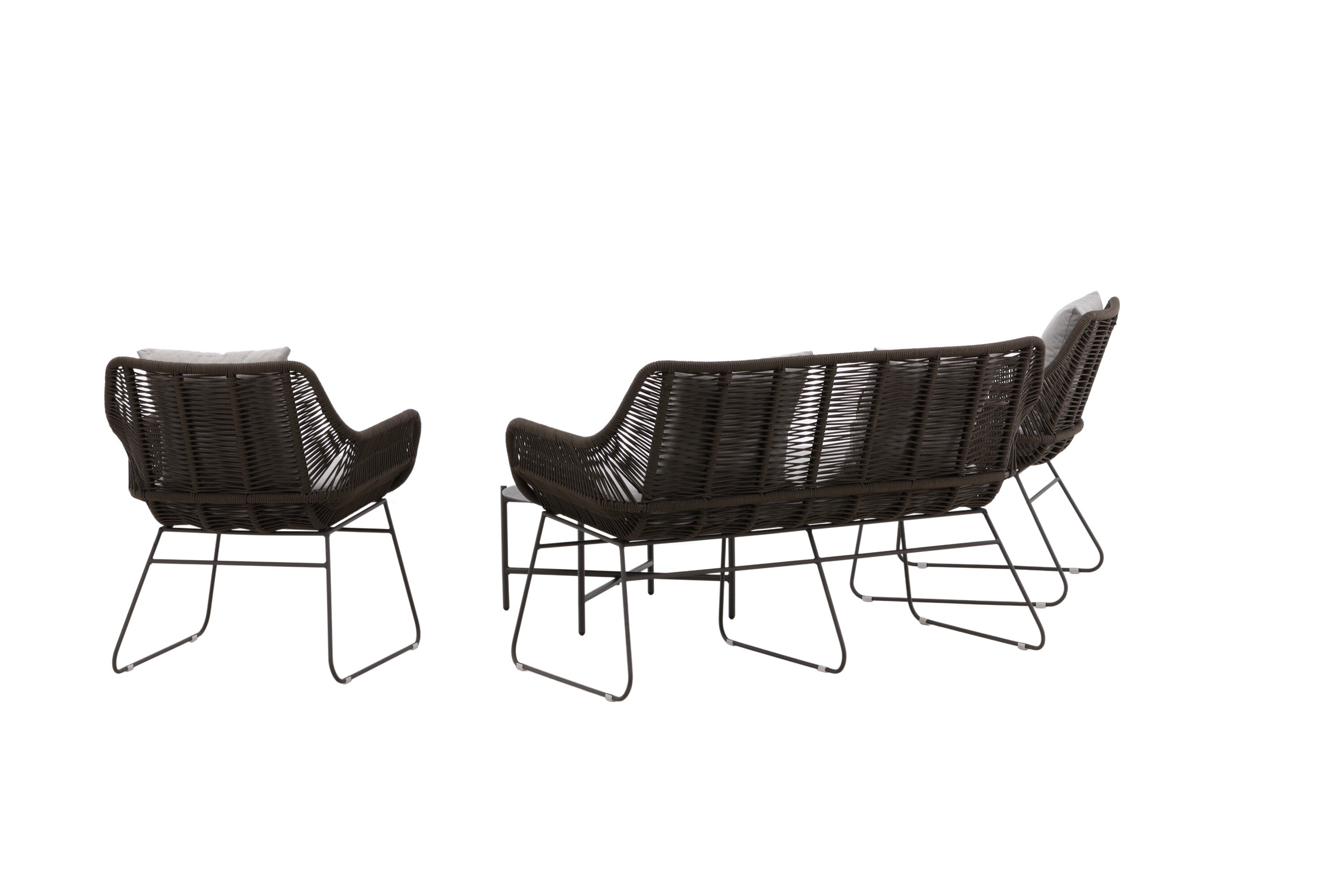 Loungeset Davao aus Metall - Grau-Loungesets-Venture Home-le canapé