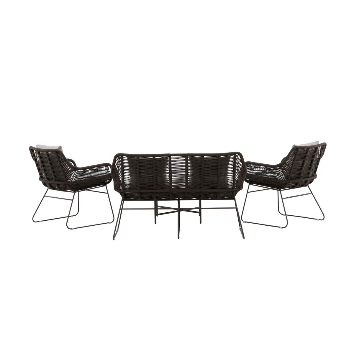 Loungeset Davao aus Metall - Grau-Loungesets-Venture Home-le canapé