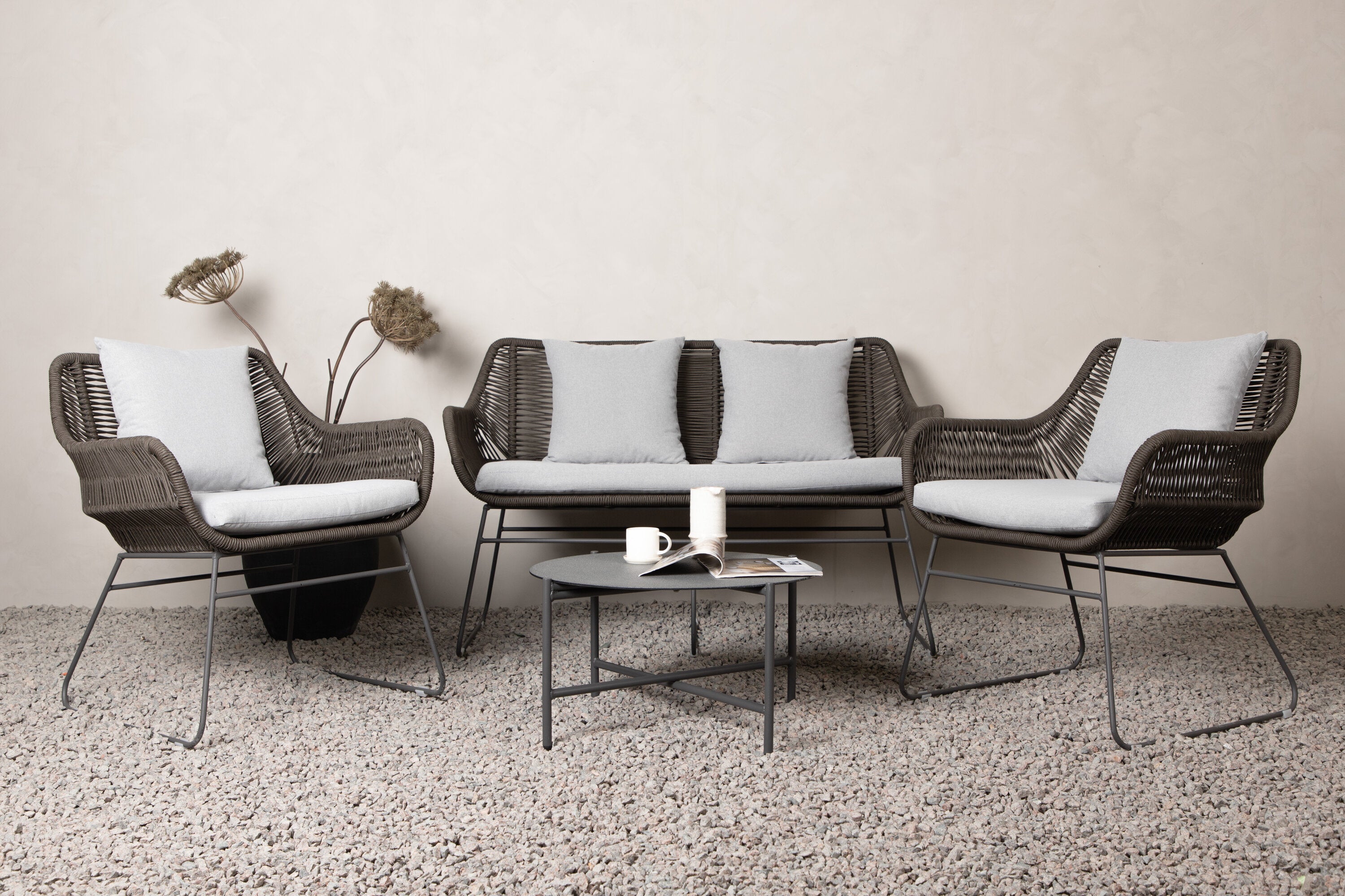 Loungeset Davao aus Metall - Grau-Loungesets-Venture Home-le canapé