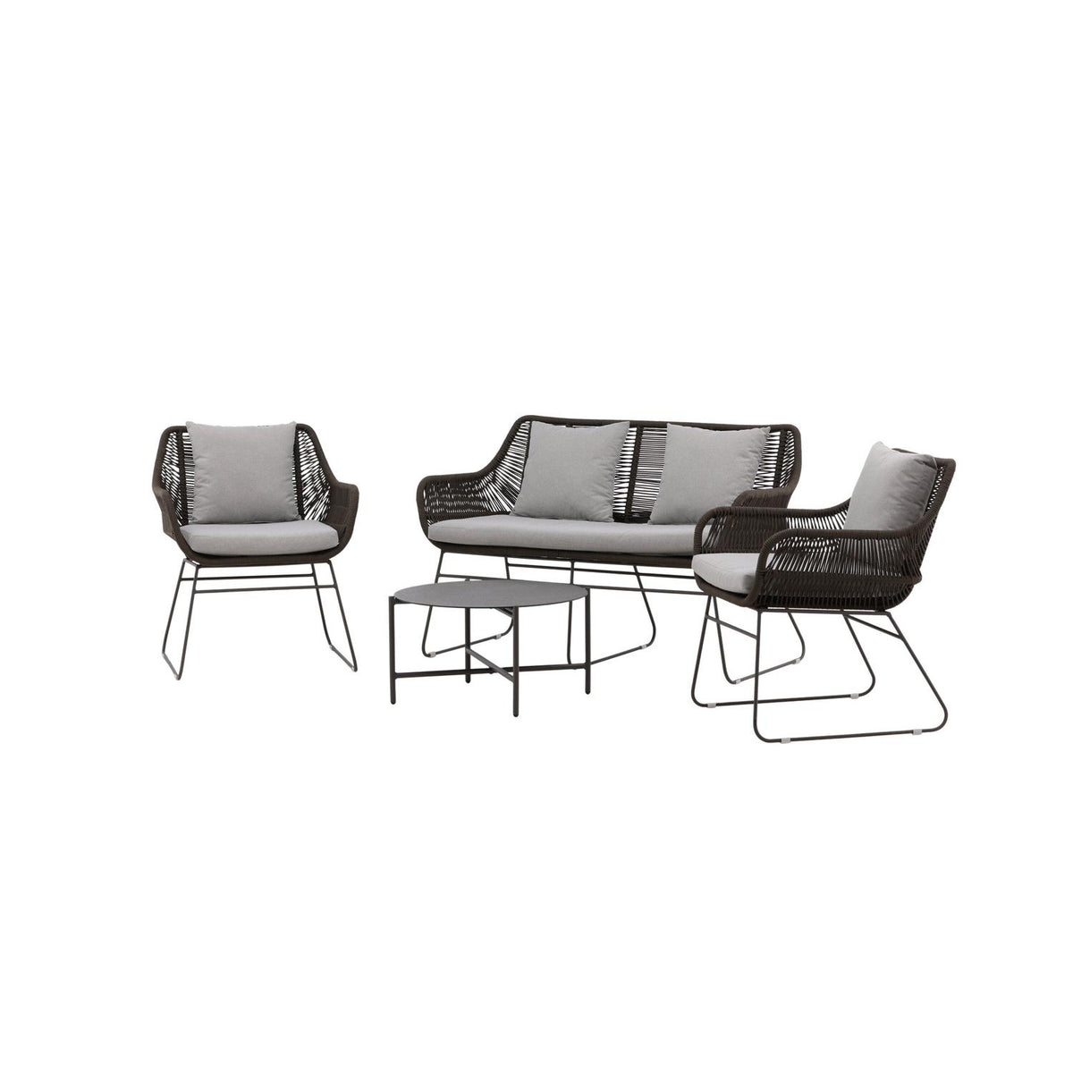 Loungeset Davao aus Metall - Grau-Loungesets-Venture Home-le canapé