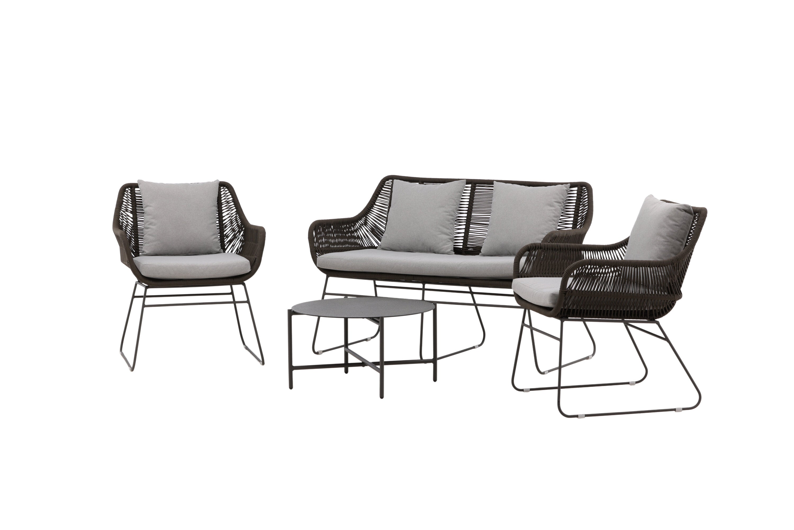 Loungeset Davao aus Metall - Grau-Loungesets-Venture Home-le canapé