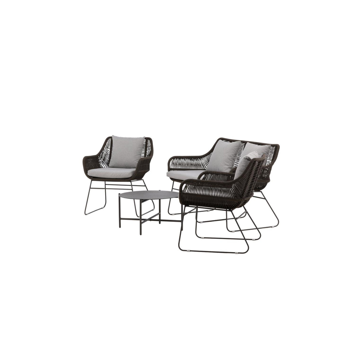Loungeset Davao aus Metall - Grau-Loungesets-Venture Home-le canapé