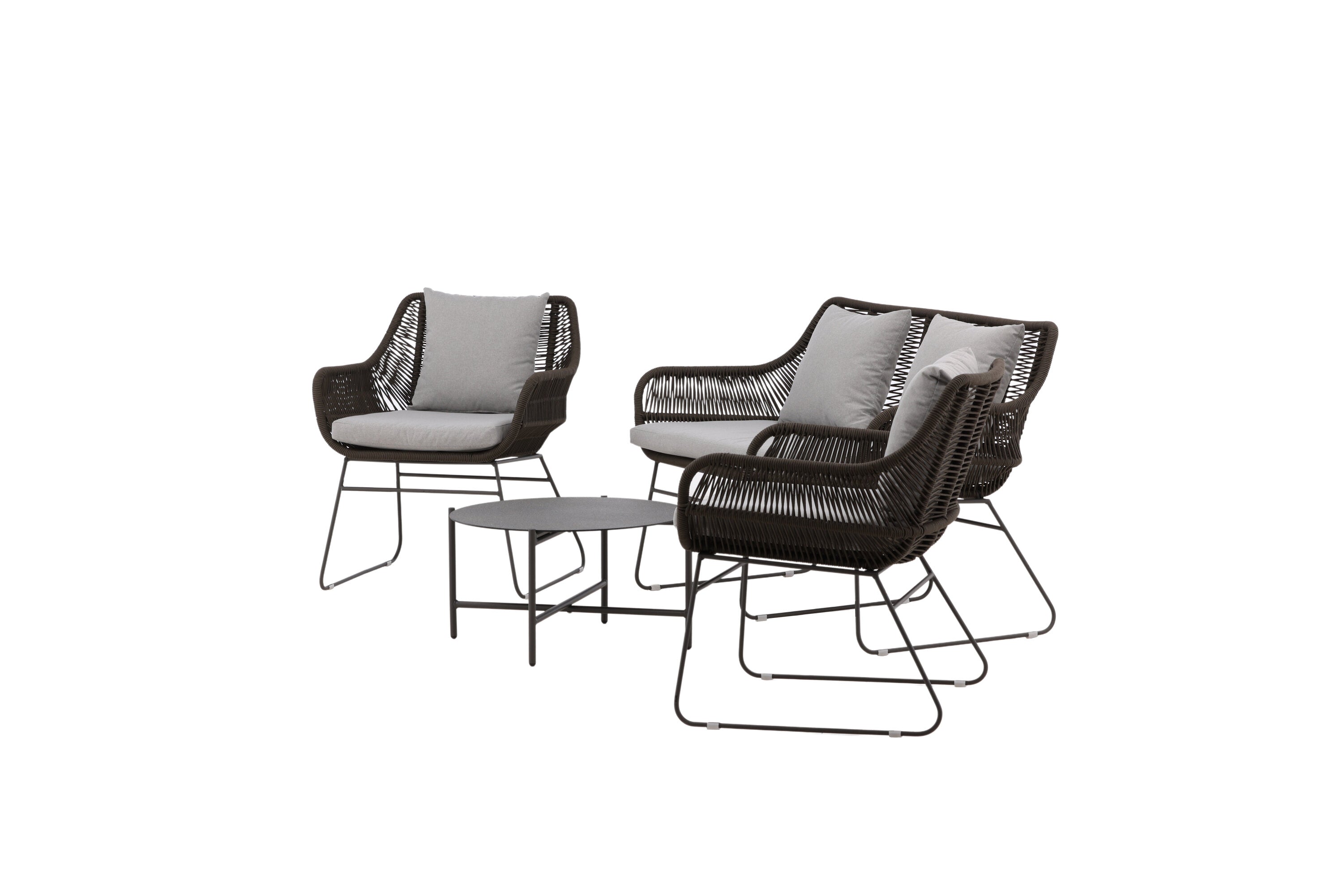 Loungeset Davao aus Metall - Grau-Loungesets-Venture Home-le canapé