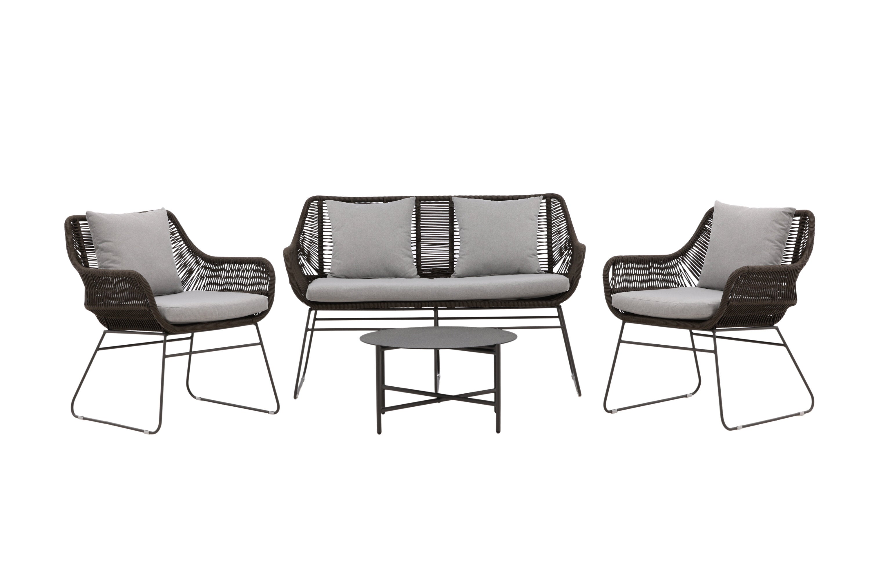 Loungeset Davao aus Metall - Grau-Loungesets-Venture Home-le canapé