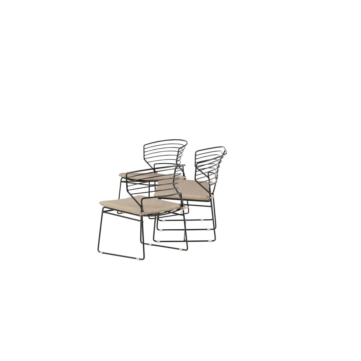 Loungeset Milano aus Metall - Schwarz-Loungesets-Venture Home-le canapé