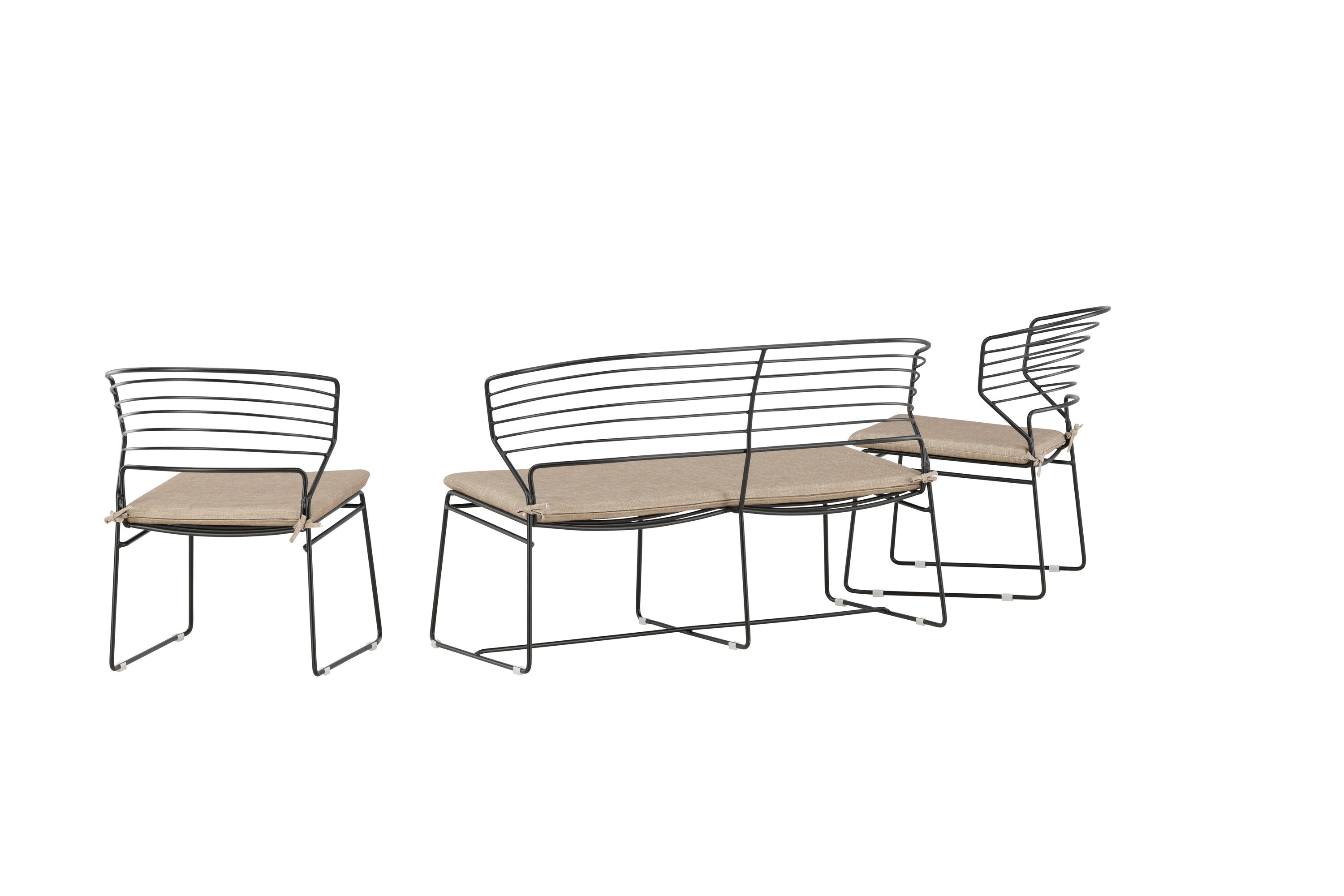 Loungeset Milano aus Metall - Schwarz-Loungesets-Venture Home-le canapé