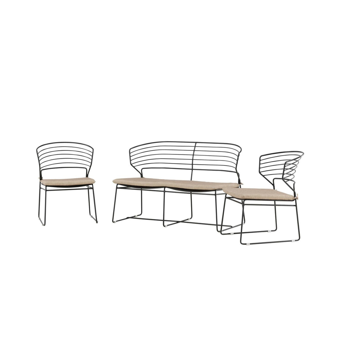 Loungeset Milano aus Metall - Schwarz-Loungesets-Venture Home-le canapé