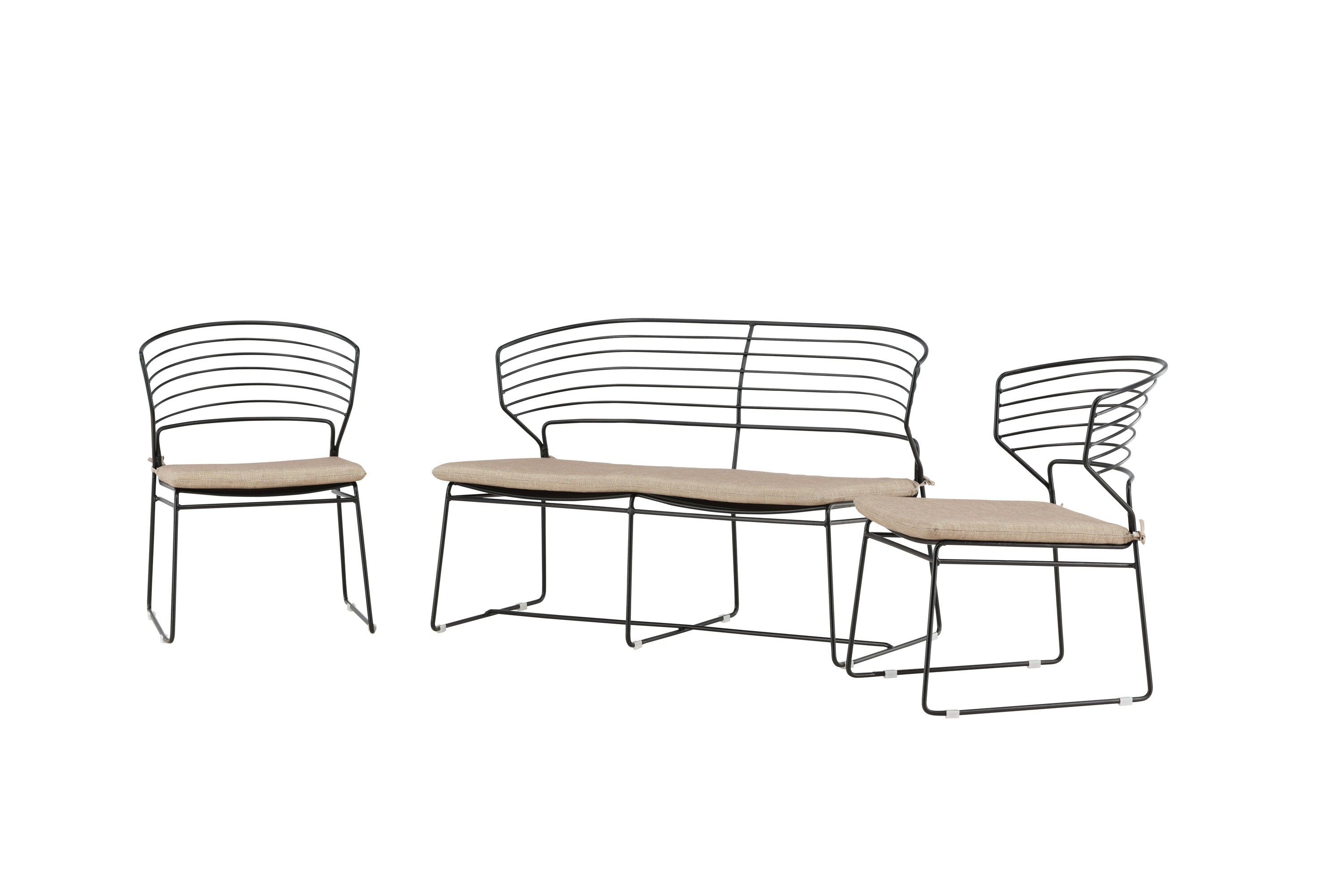 Loungeset Milano aus Metall - Schwarz-Loungesets-Venture Home-le canapé