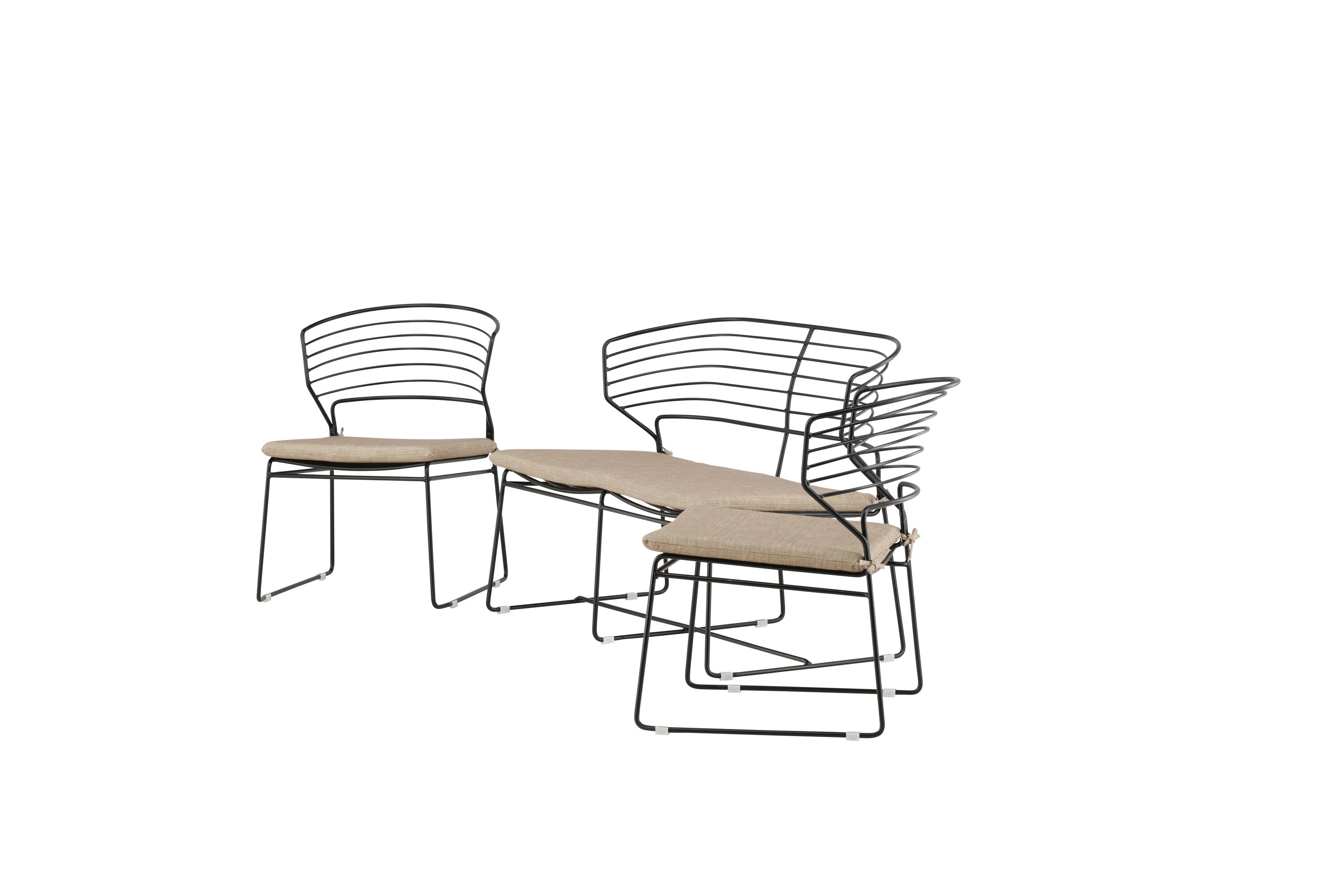 Loungeset Milano aus Metall - Schwarz-Loungesets-Venture Home-le canapé