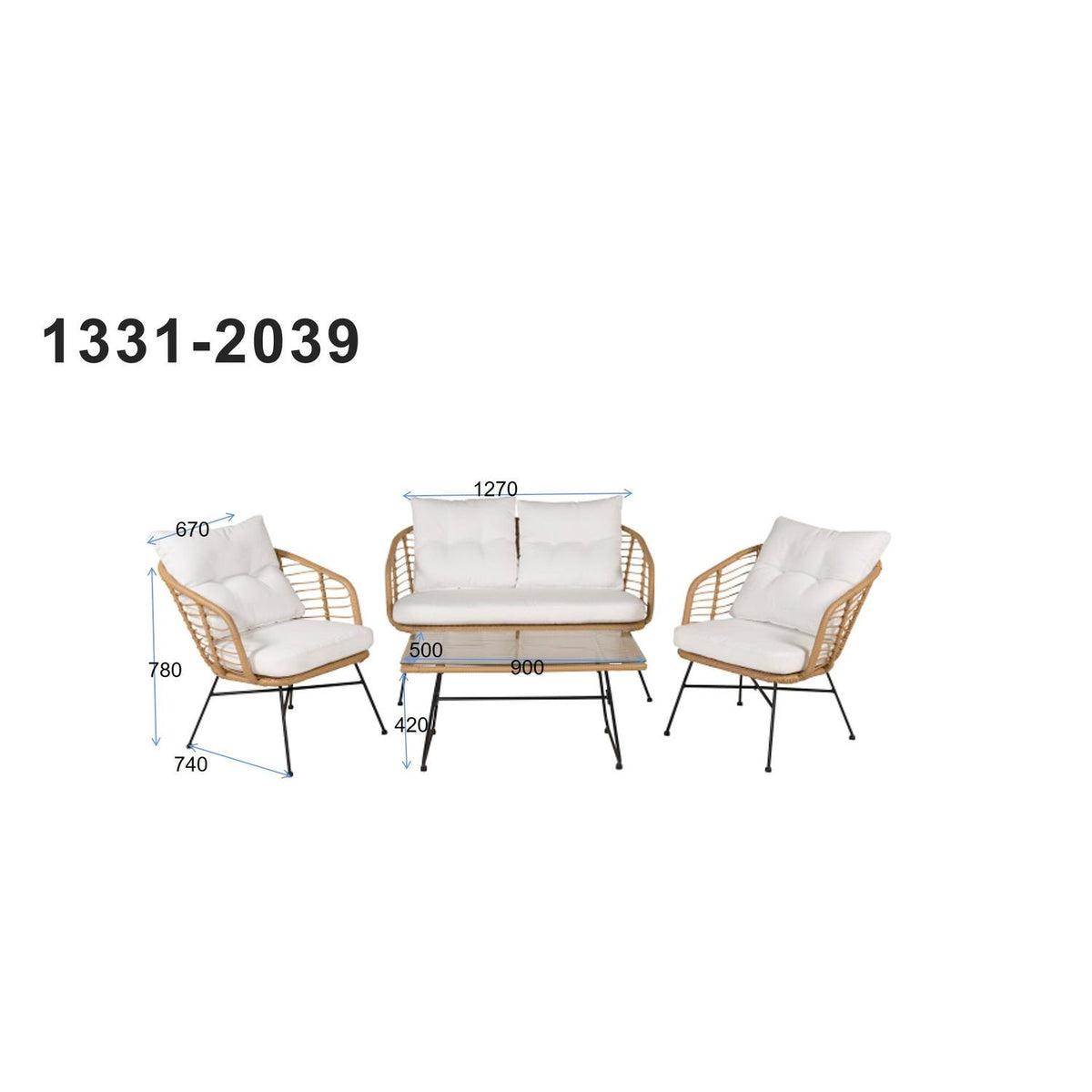 Loungeset Viga aus Metall-Loungesets-Venture Home-le canapé