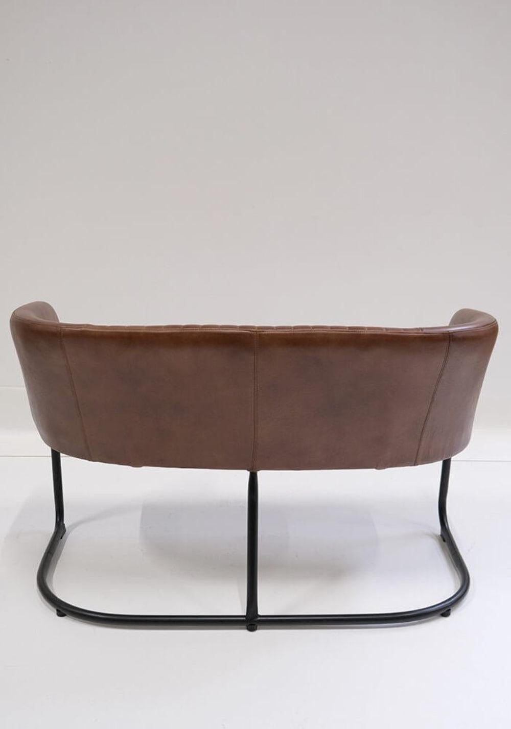 Loungesofa Harlem aus Büffelleder - Braun-Lederbänke-Trademark Living-le canapé