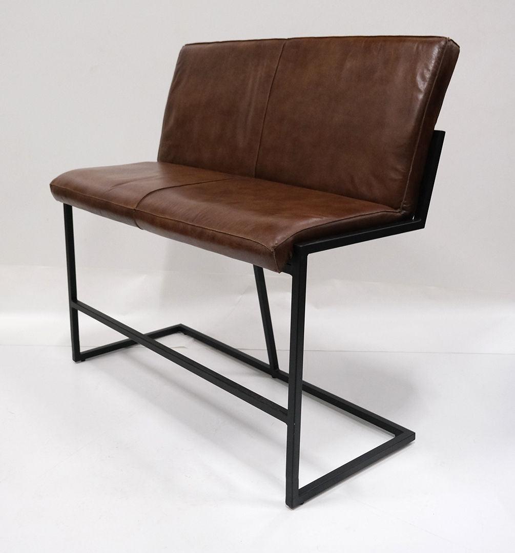 Loungesofa Helen aus Leder in Barhöhe - Braun-Lederbänke-Trademark Living-le canapé