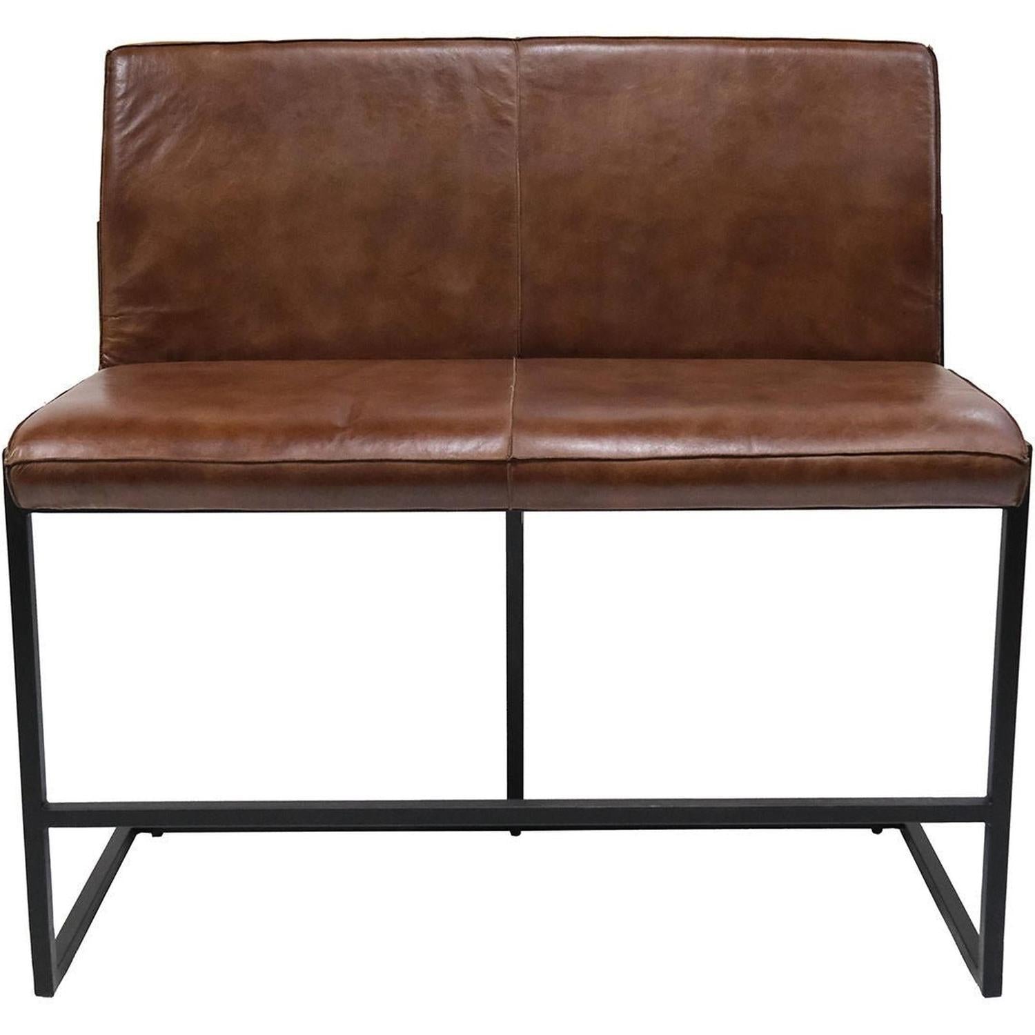 Loungesofa Helen aus Leder in Barhöhe - Braun-Lederbänke-Trademark Living-le canapé