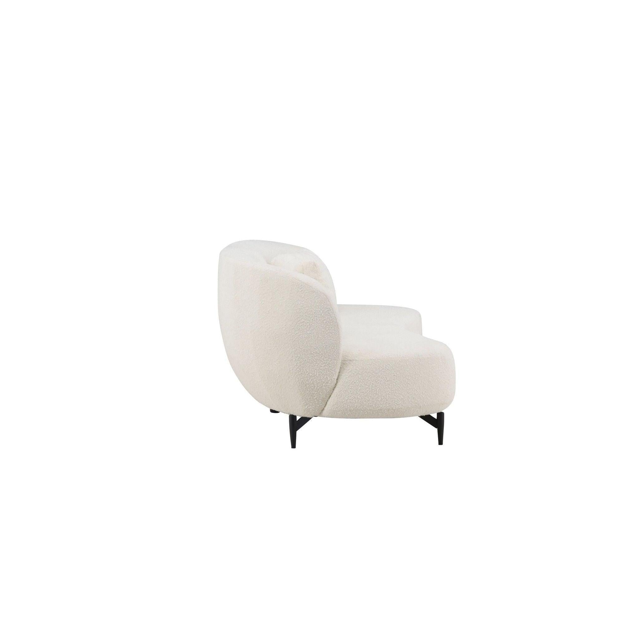 Luna 2 - Sitzer Sofa in Bouclé - / Teddystoff - WeißEinzelsofas