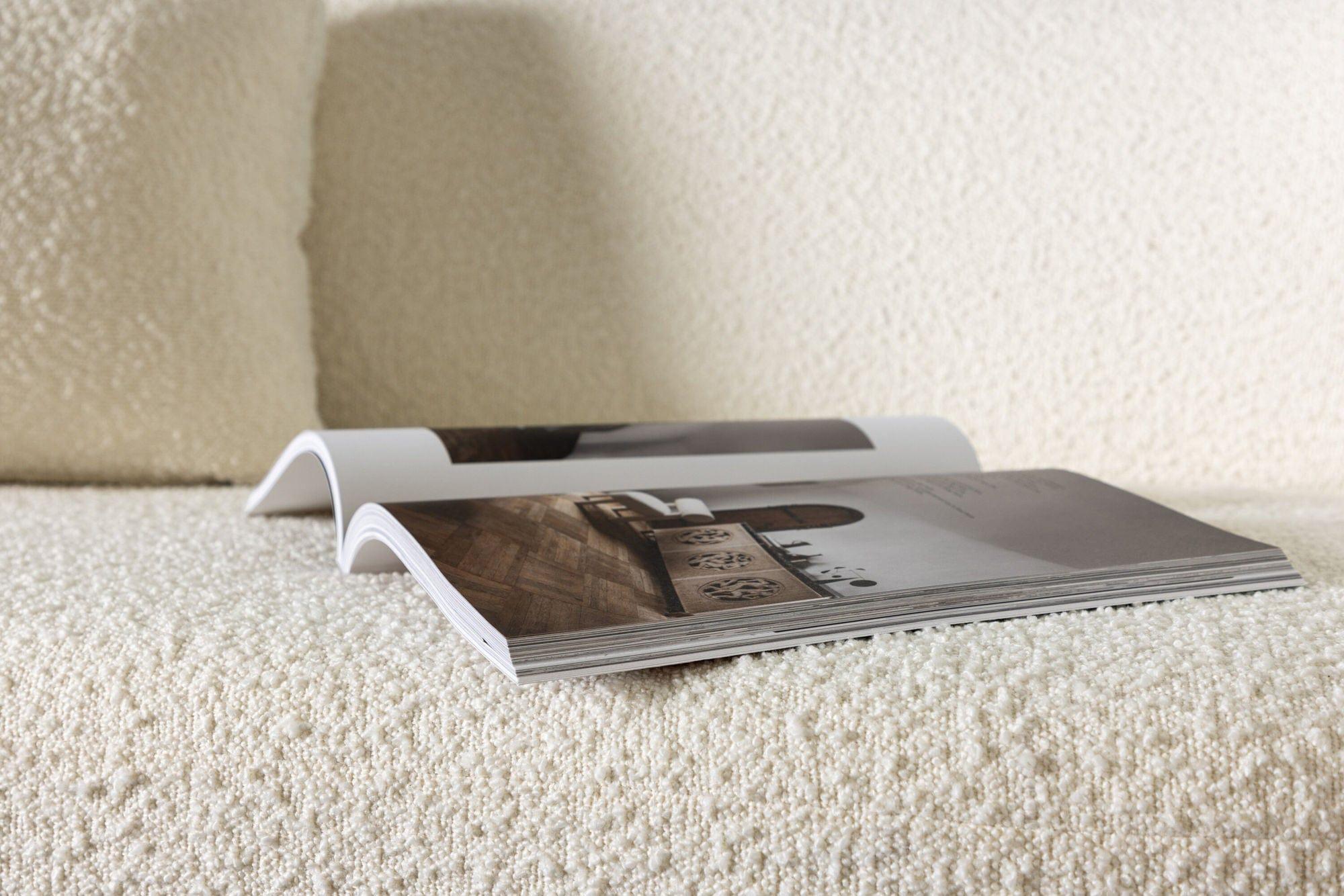 Luna 2 - Sitzer Sofa in Bouclé - / Teddystoff - WeißEinzelsofas