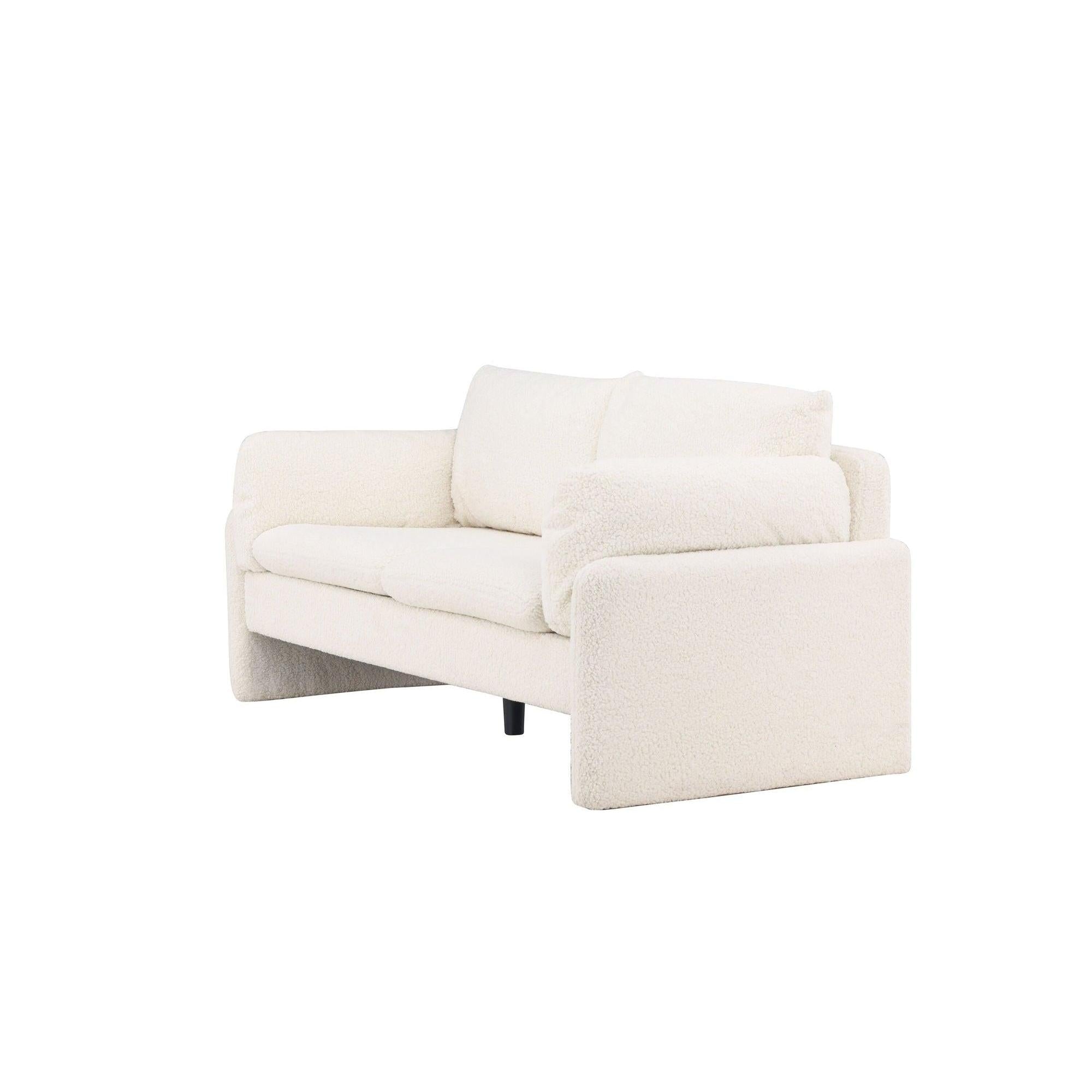 Luna 2 - Sitzer Sofa in Bouclé - / Teddystoff - WeißEinzelsofas