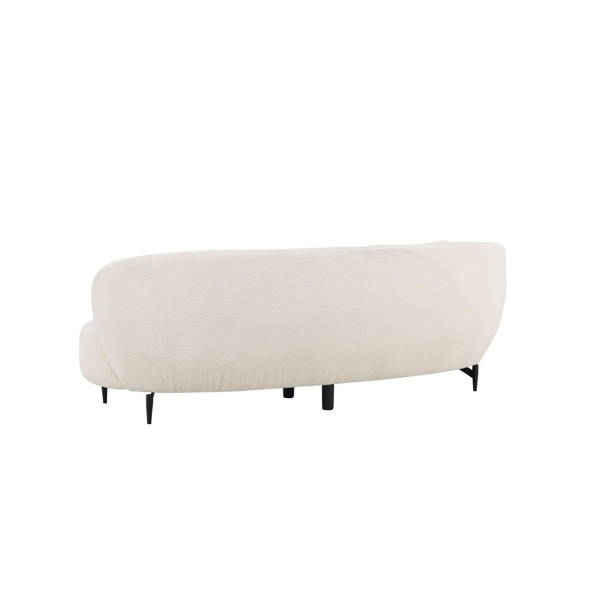 Luna 2 - Sitzer Sofa in Bouclé - / Teddystoff - WeißEinzelsofas