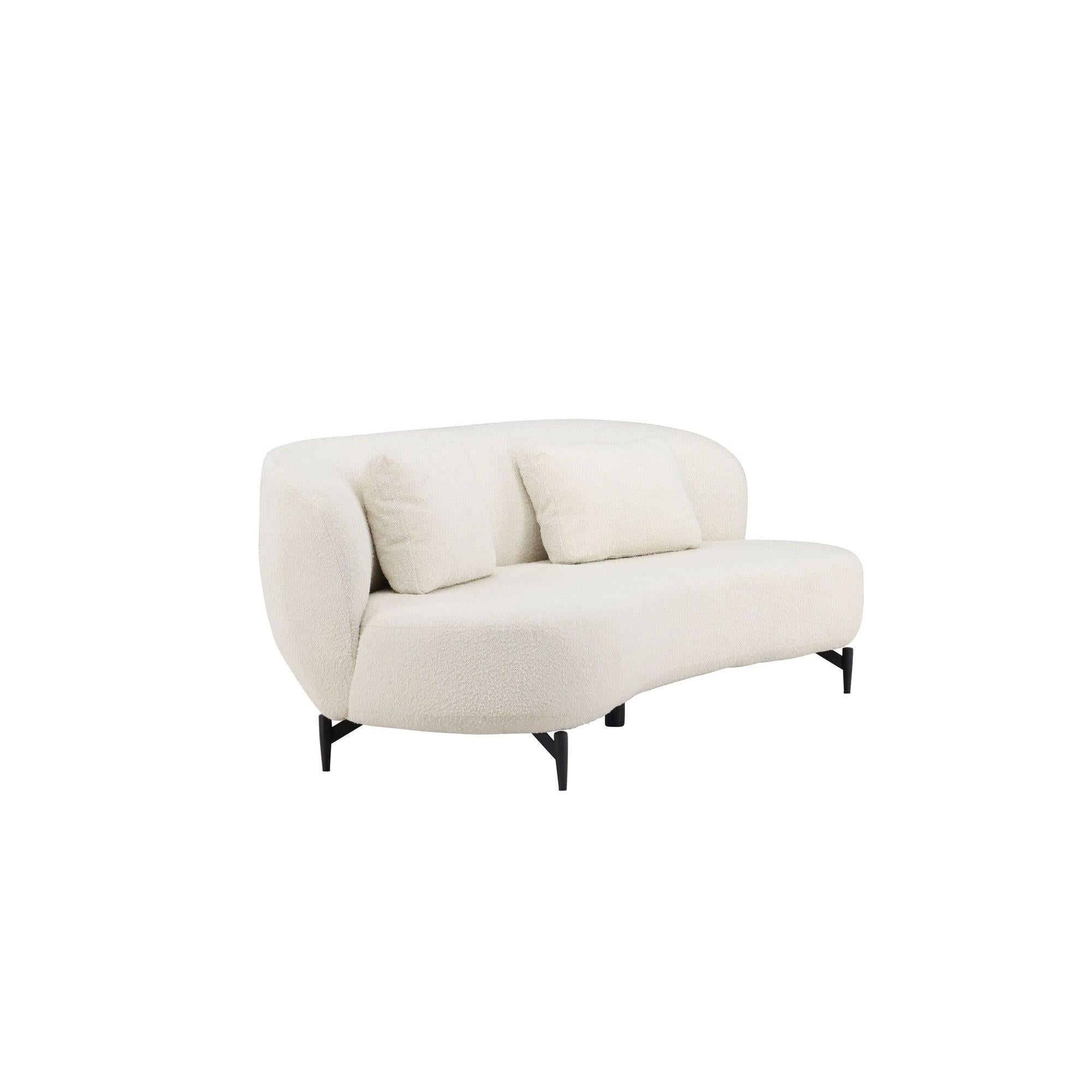 Luna 2 - Sitzer Sofa in Bouclé - / Teddystoff - WeißEinzelsofas