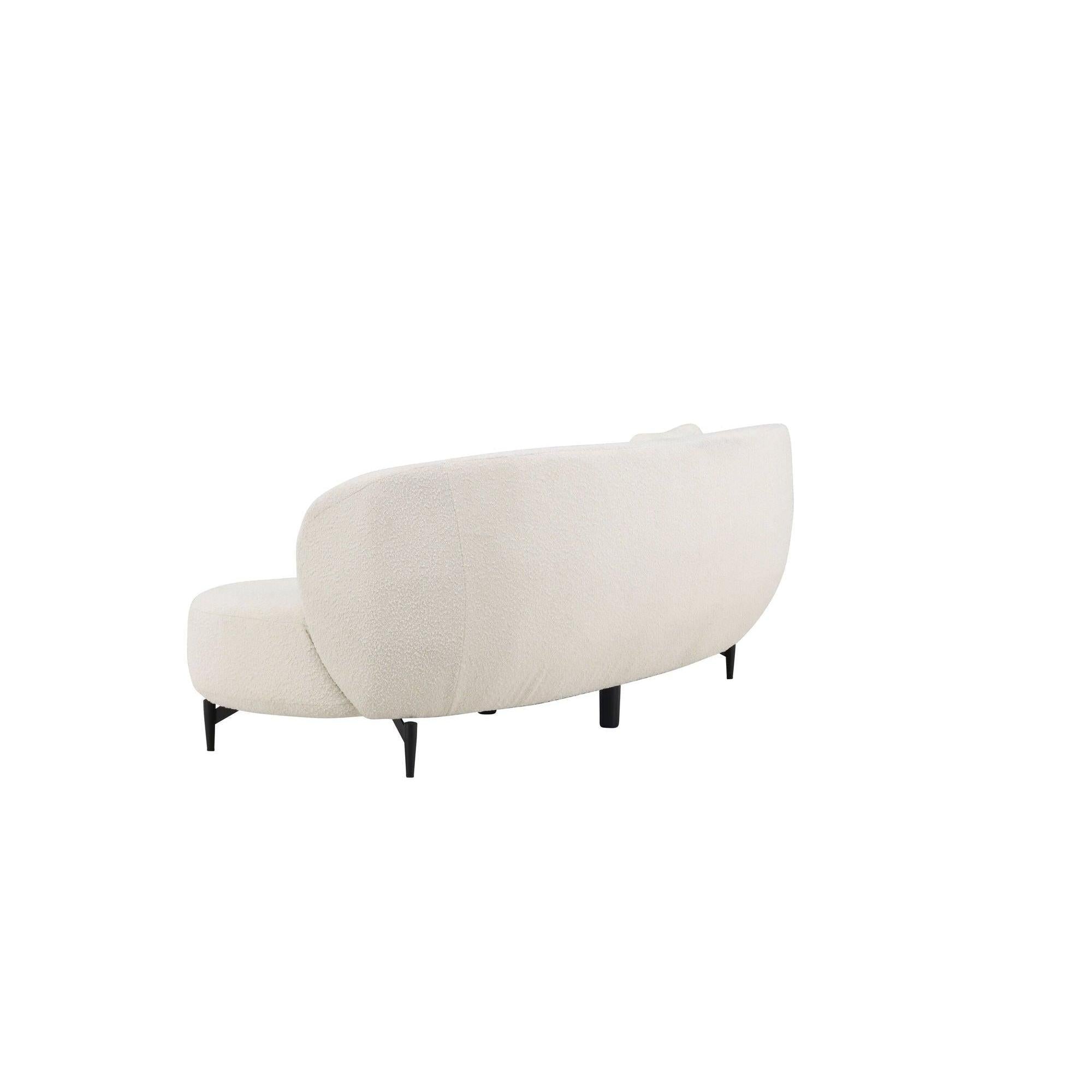Luna 2 - Sitzer Sofa in Bouclé - / Teddystoff - WeißEinzelsofas