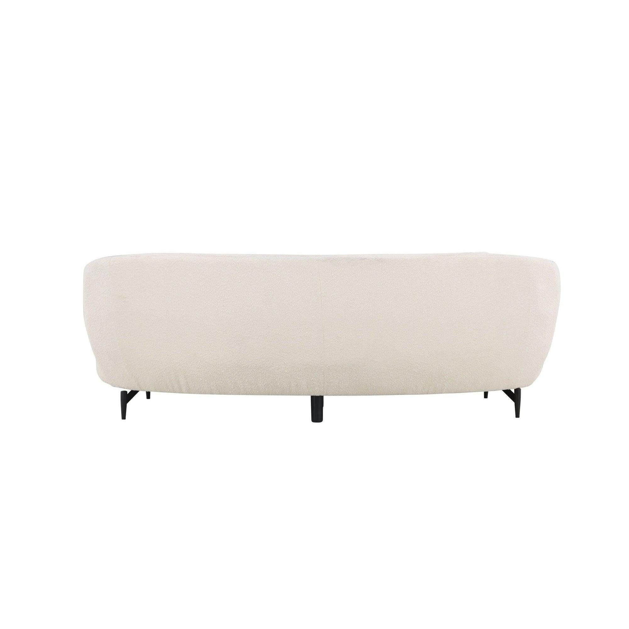 Luna 2 - Sitzer Sofa in Bouclé - / Teddystoff - WeißEinzelsofas