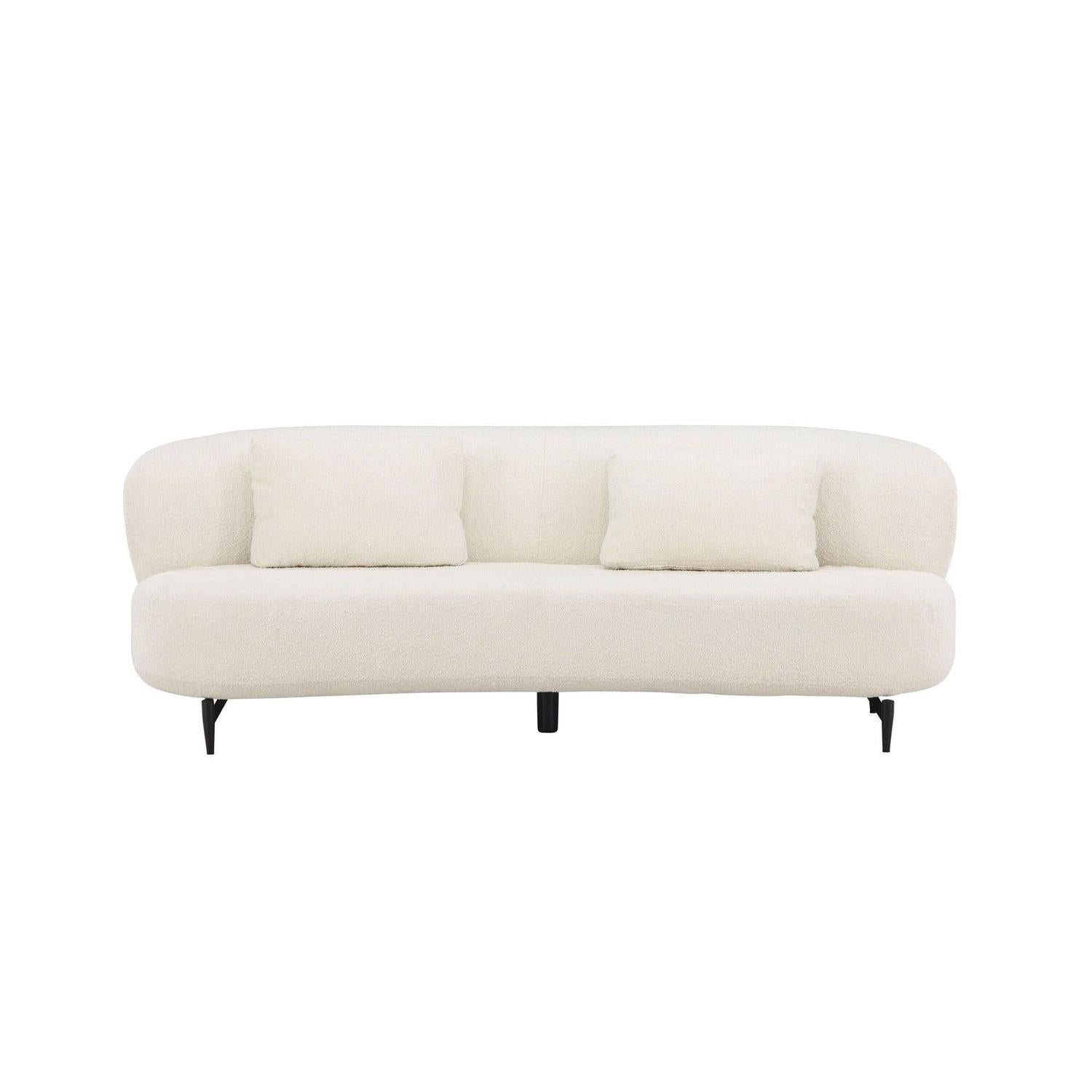 Luna 2 - Sitzer Sofa in Bouclé - / Teddystoff - WeißEinzelsofas