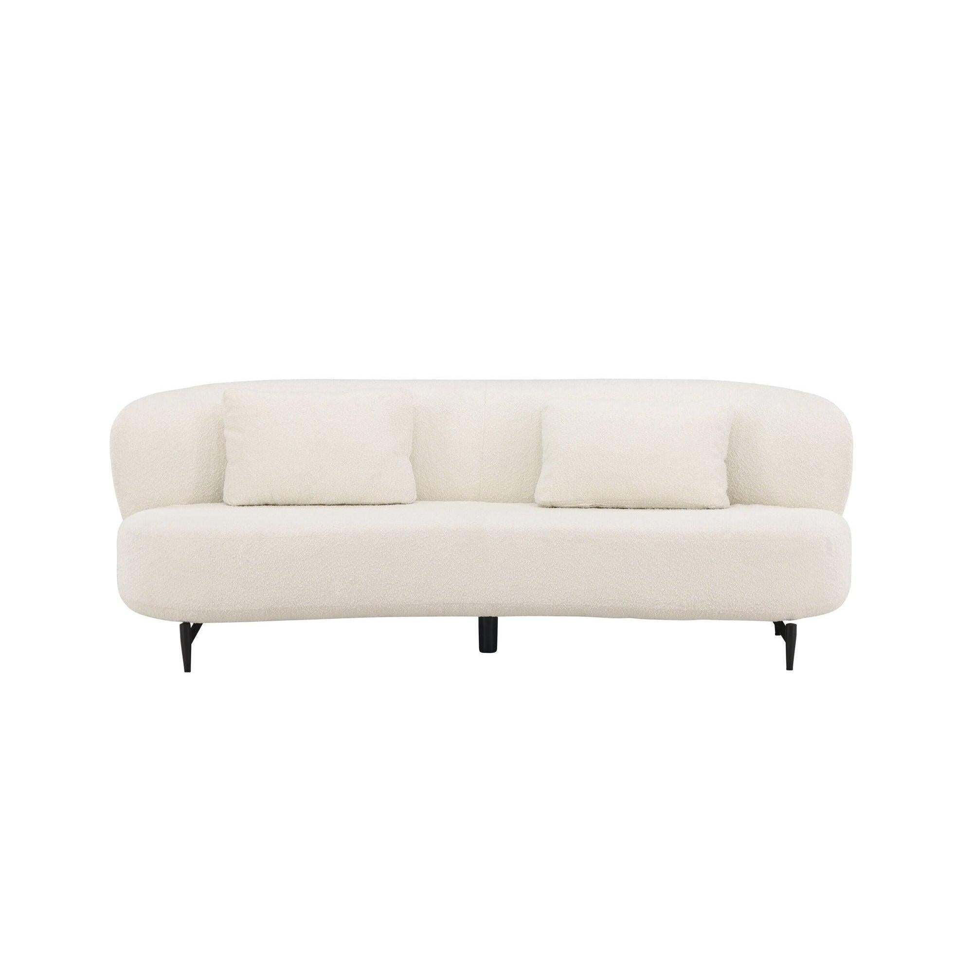 Luna 2 - Sitzer Sofa in Bouclé - / Teddystoff - WeißEinzelsofas