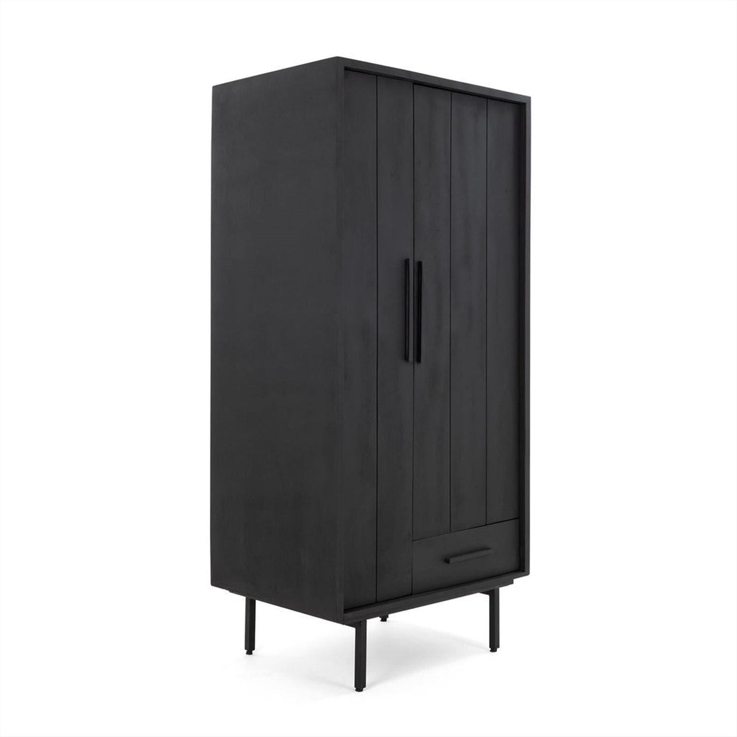 Mehrzweckschrank Jayden aus Mangoholz 180cm - Schwarz-Mehrzweckschränke-Benoa-le canapé
