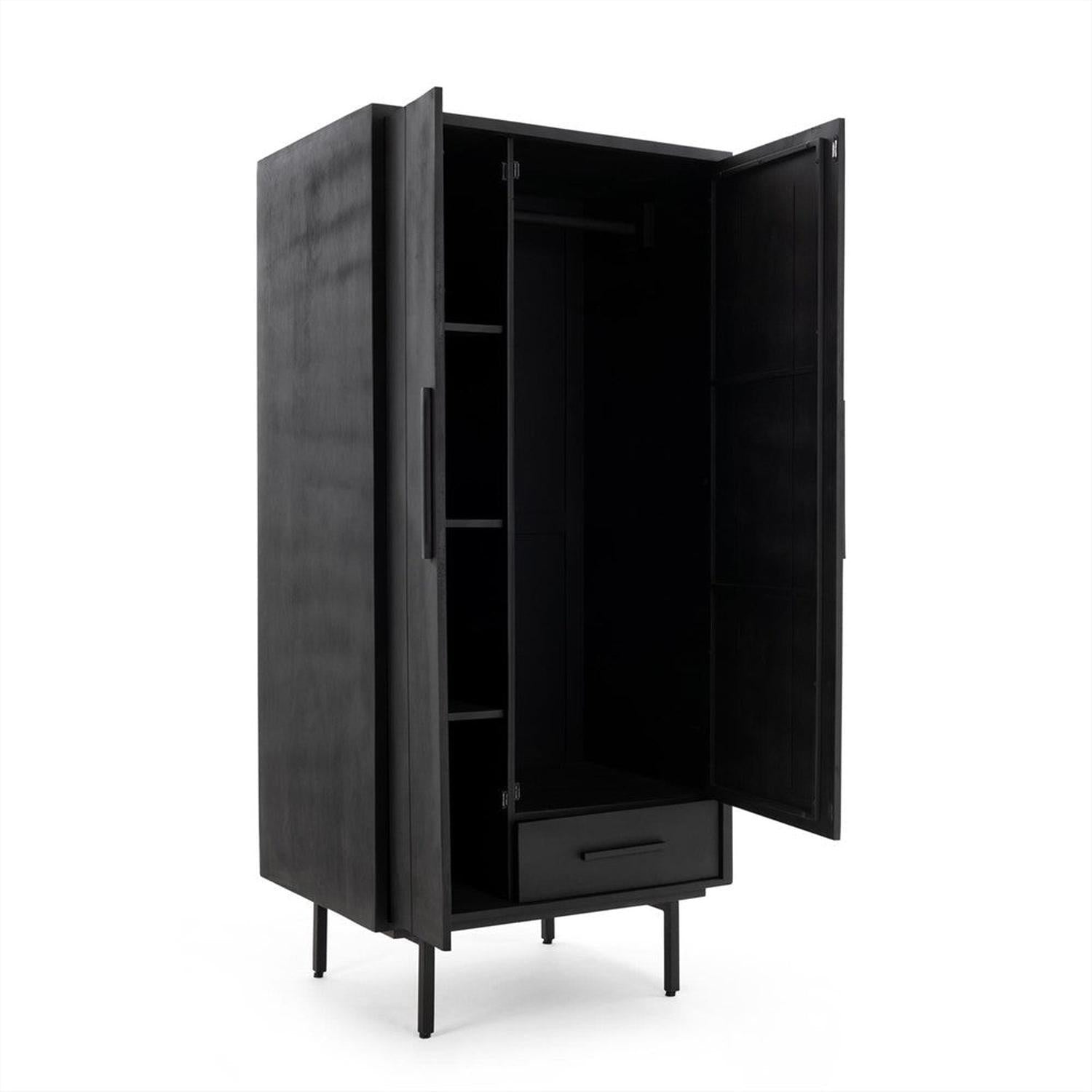 Mehrzweckschrank Jayden aus Mangoholz 180cm - Schwarz-Mehrzweckschränke-Benoa-le canapé