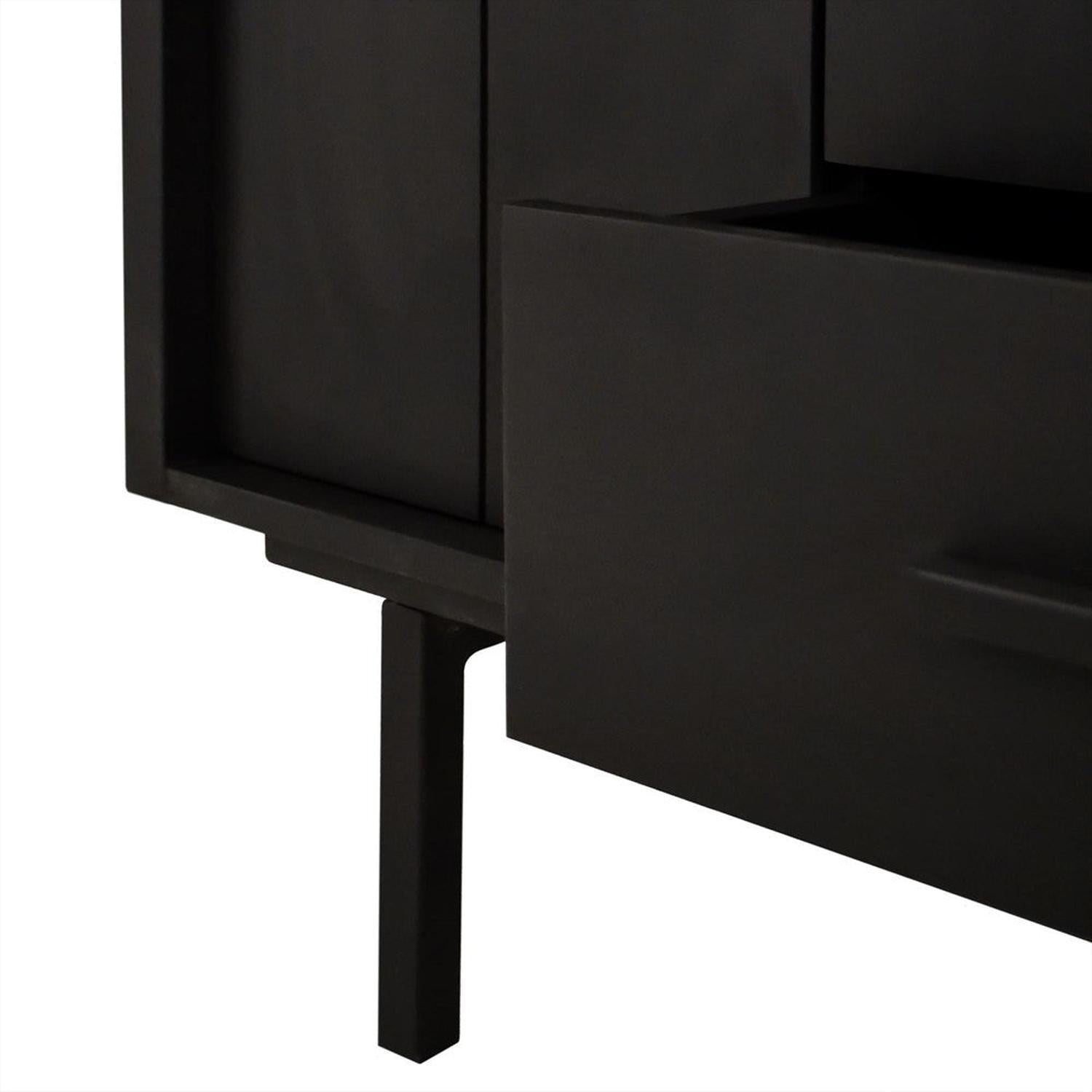 Mehrzweckschrank Jayden aus Mangoholz 180cm - Schwarz-Mehrzweckschränke-Benoa-le canapé