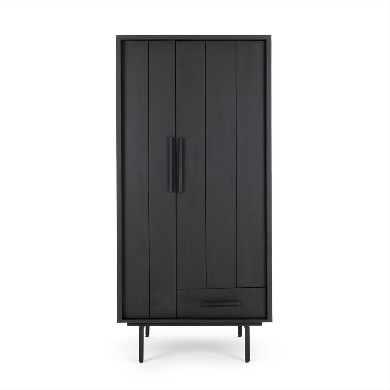Mehrzweckschrank Jayden aus Mangoholz 180cm - Schwarz-Mehrzweckschränke-Benoa-le canapé