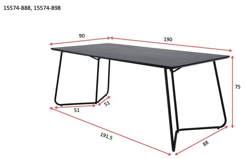 Esstisch Petra 190cm - Schwarz - Venture Home - le canapé