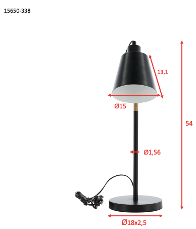 Tischlampe Skott aus Metall - Schwarz - Venture Home - le canapé