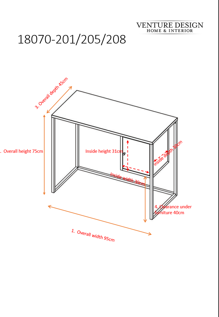Schreibtisch Bakal 95cm aus Metall mit verstecktem Stauraum - Schwarz - Venture Home - le canapé