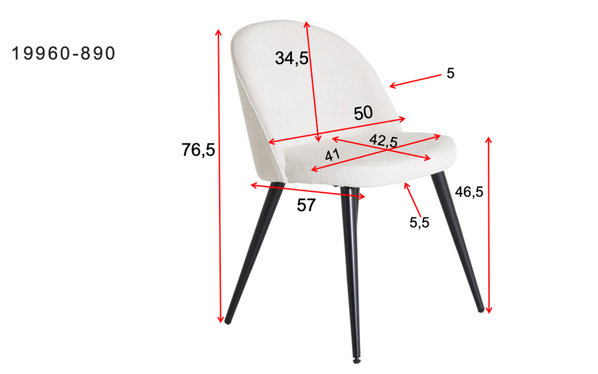 2er-Set Esszimmerstühle Samt - Creme - Venture Home - le canapé