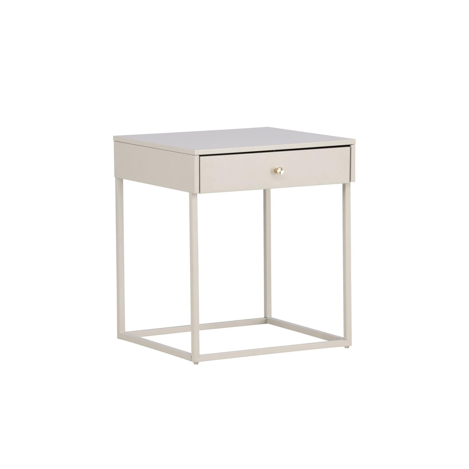 Nachttisch Bakal aus Metall - Beige-Nachttische-Venture Home-le canapé